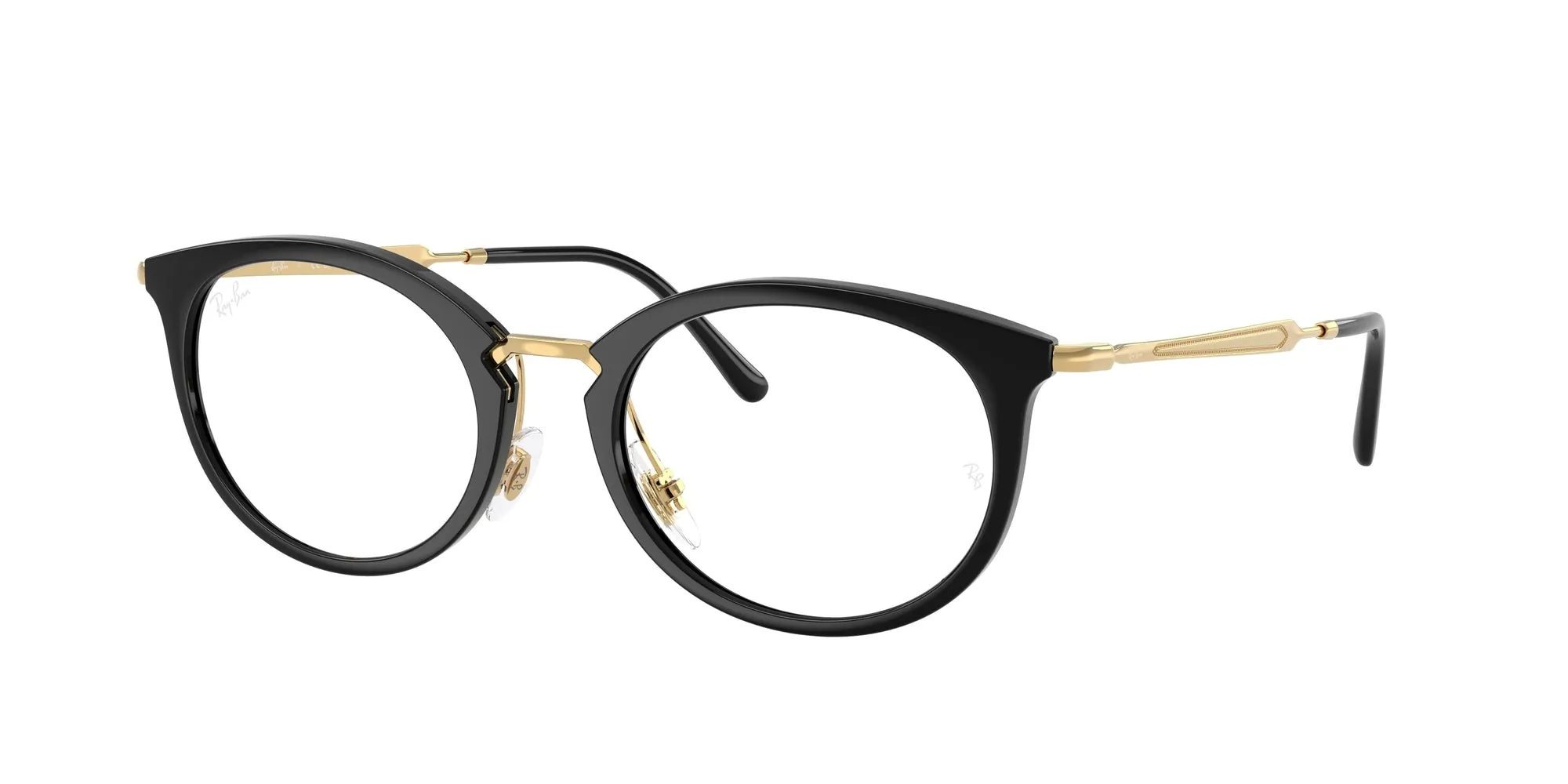 Ray - Ban RX7255 2000 Montature da vista Nylon Nero Trasparente Rotonda Normale - immagine 1