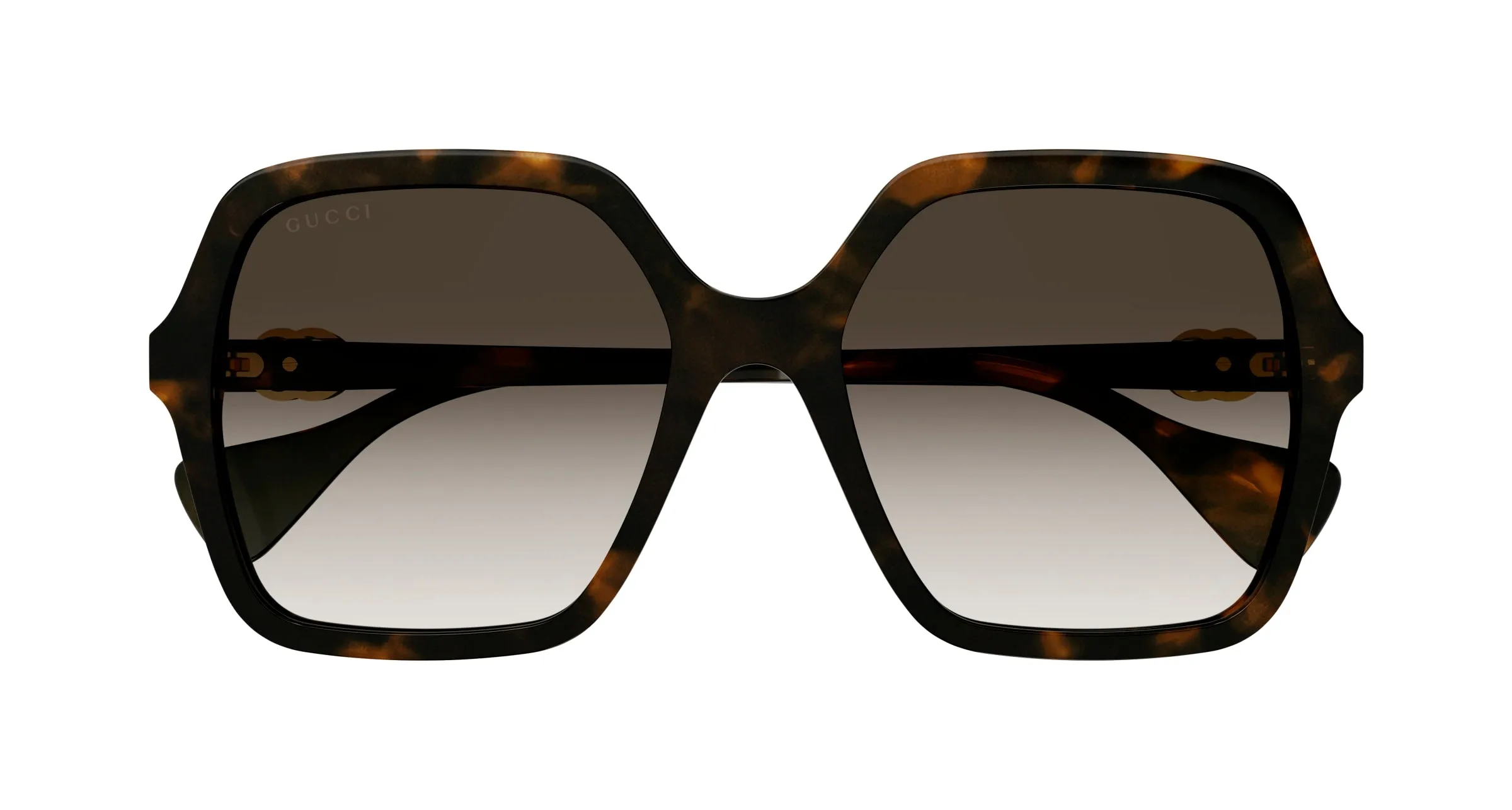 Gucci GG1072S 002 Occhiali da sole Acetato Havana Marrone Squadrata Sfumato - immagine 2