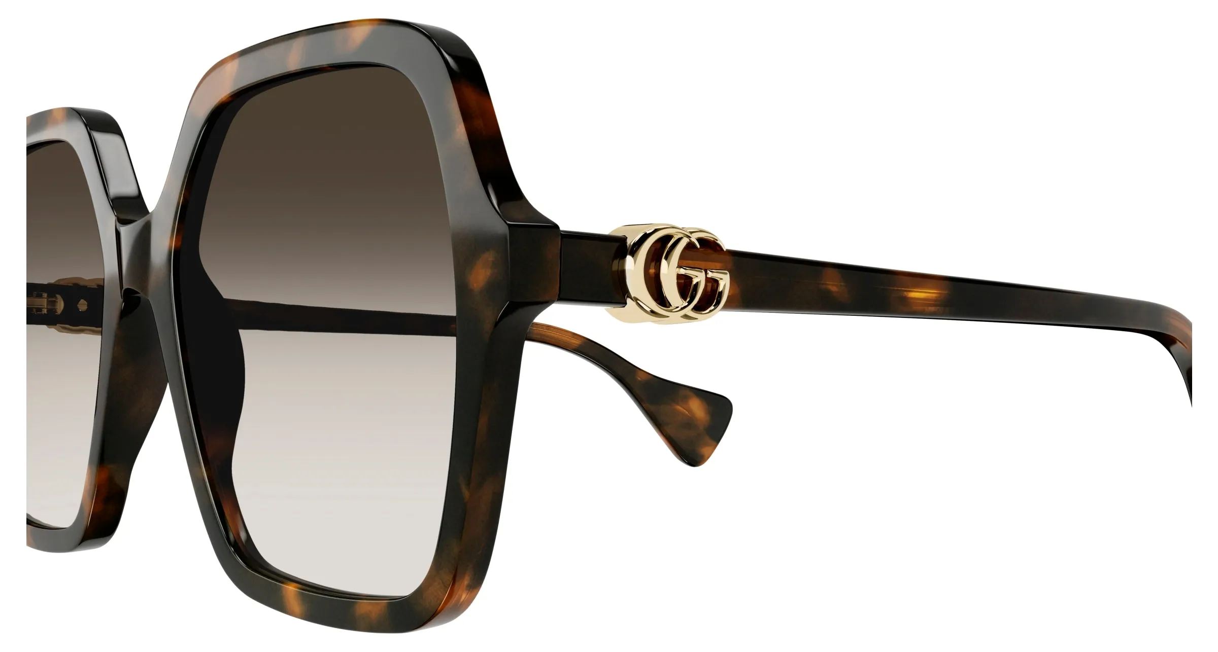 Gucci GG1072S 002 Occhiali da sole Acetato Havana Marrone Squadrata Sfumato - immagine 3