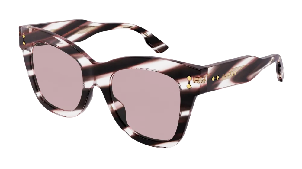 Gucci Donna GG1082S 002 Occhiali da sole Acetato Havana Rosa Cat Eye - immagine 1