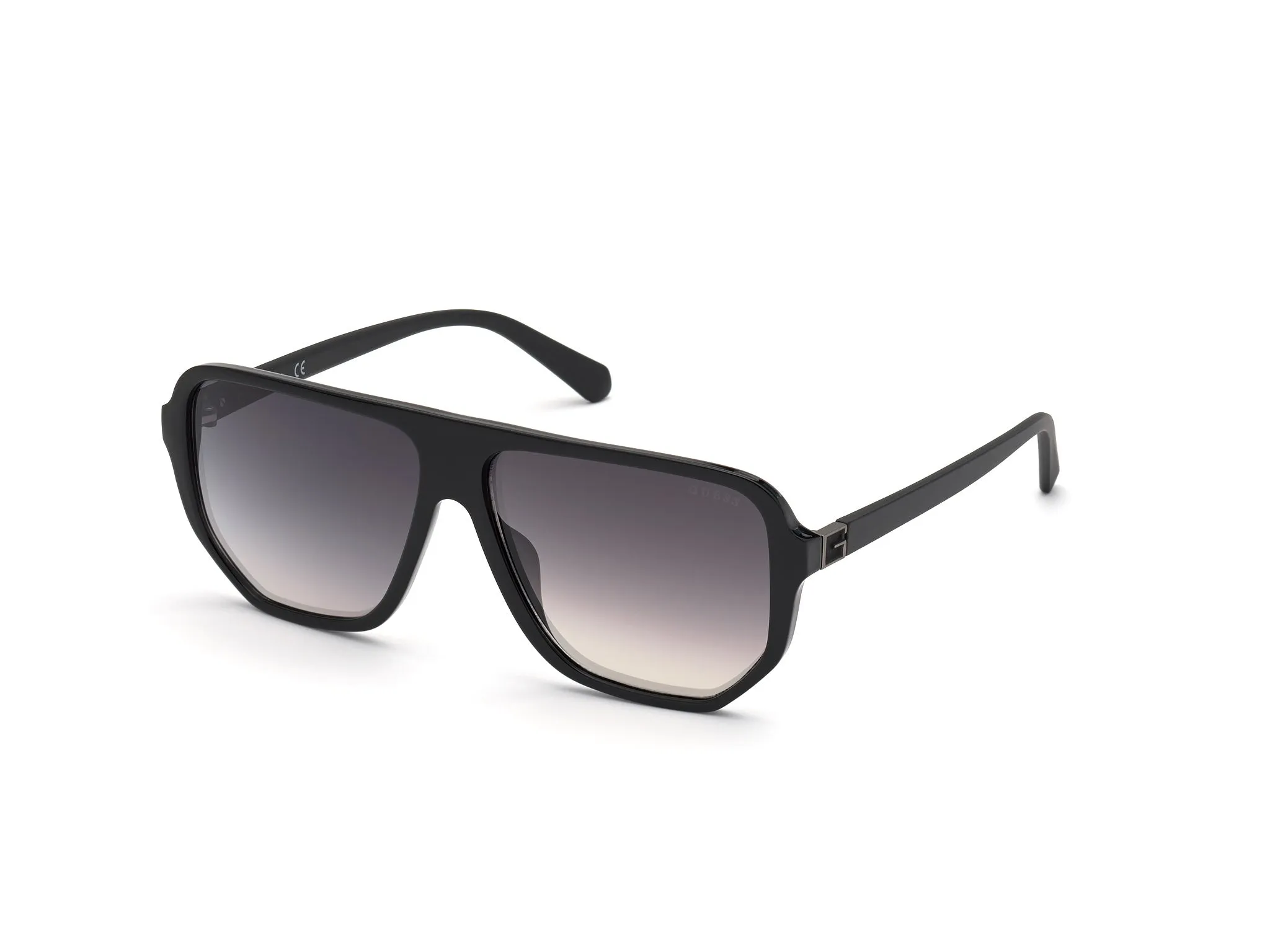 Guess GU00003 01Q Occhiali da sole Iniettato Nero Verde Pilot Normale Specchiato - immagine 1