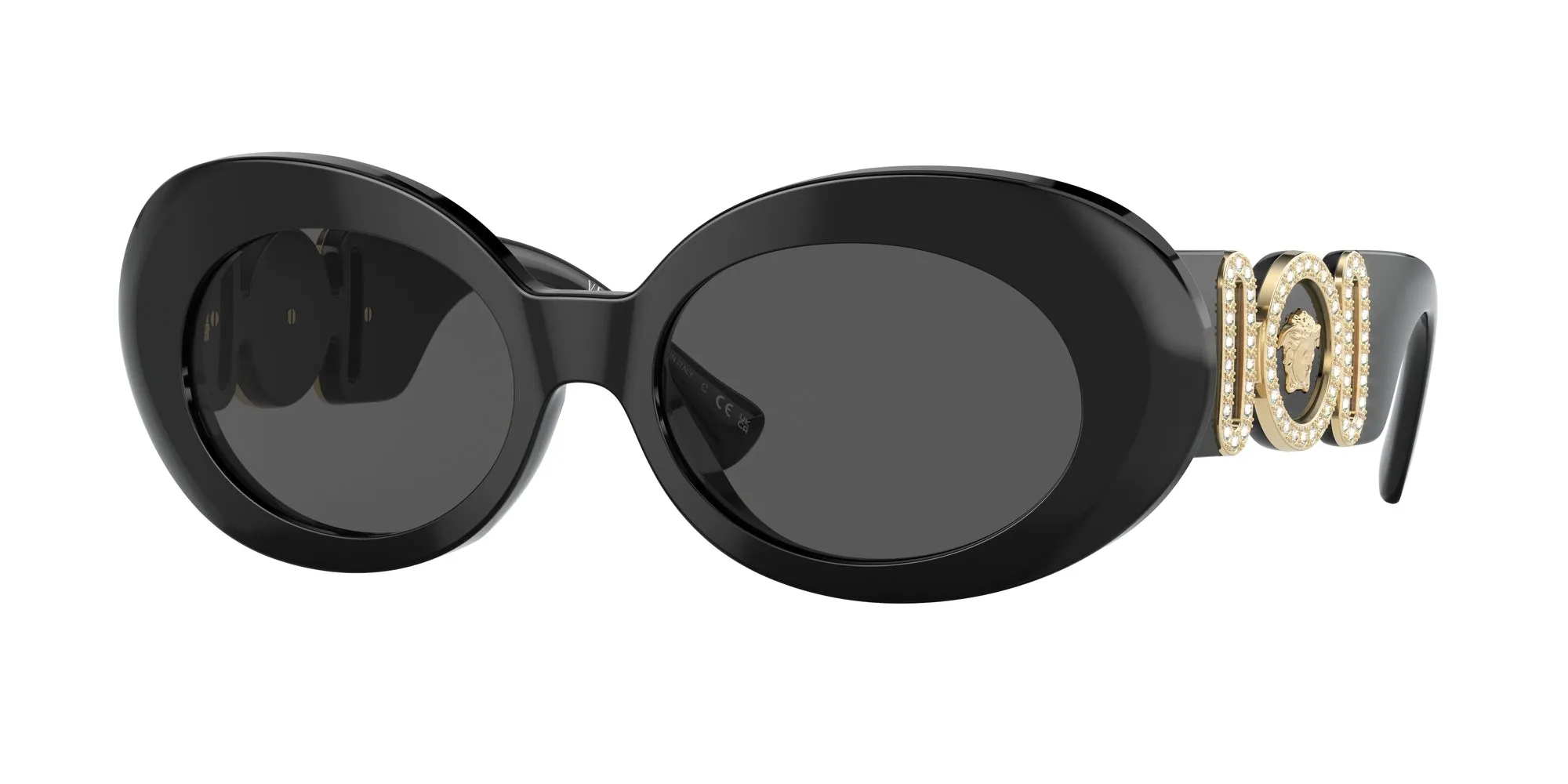 Versace VE4426BU GB1/87 Occhiali da sole Acetato Nero Grigio Rotonda Normale - immagine 1