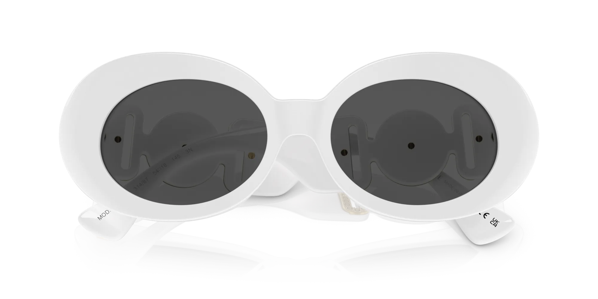 Versace VE4426BU 314/87 Occhiali da sole Acetato Bianco Grigio Rotonda Normale - immagine 2