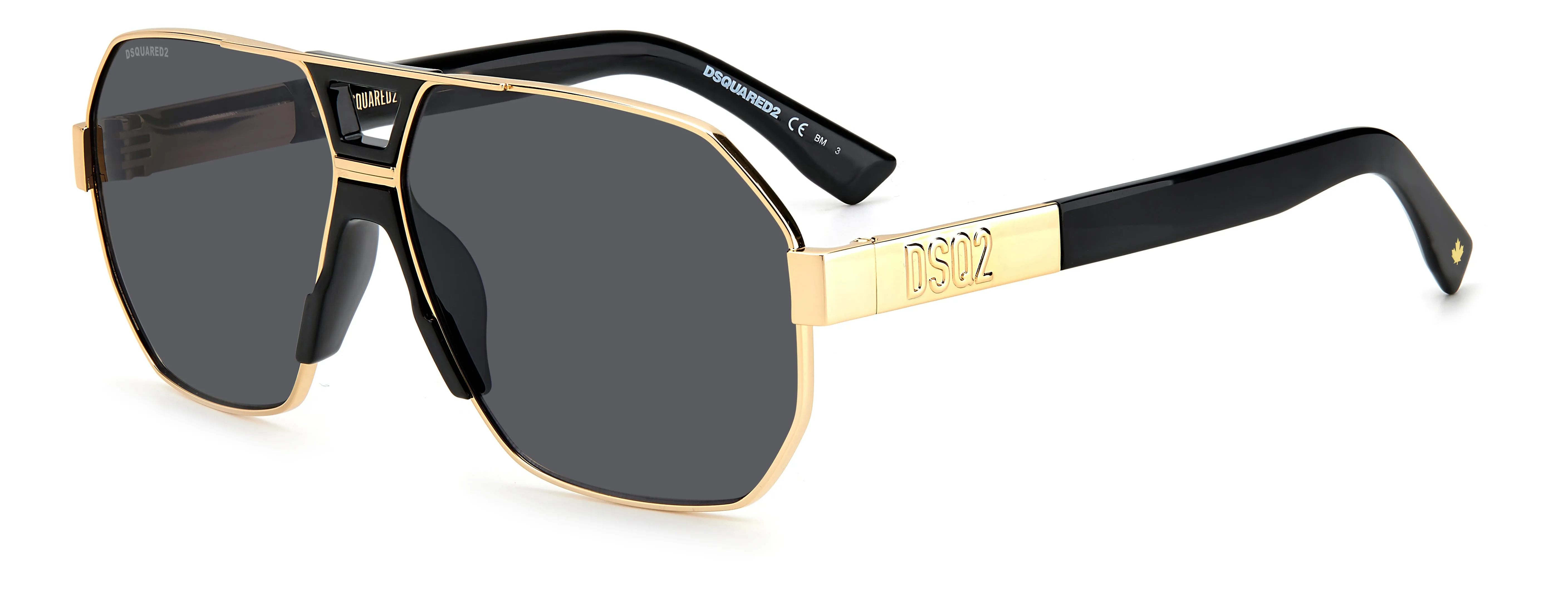 Dsquared2 D2 0028/S RHL/IR Occhiali da sole Metallo Oro Grigio Geometrica - immagine 1