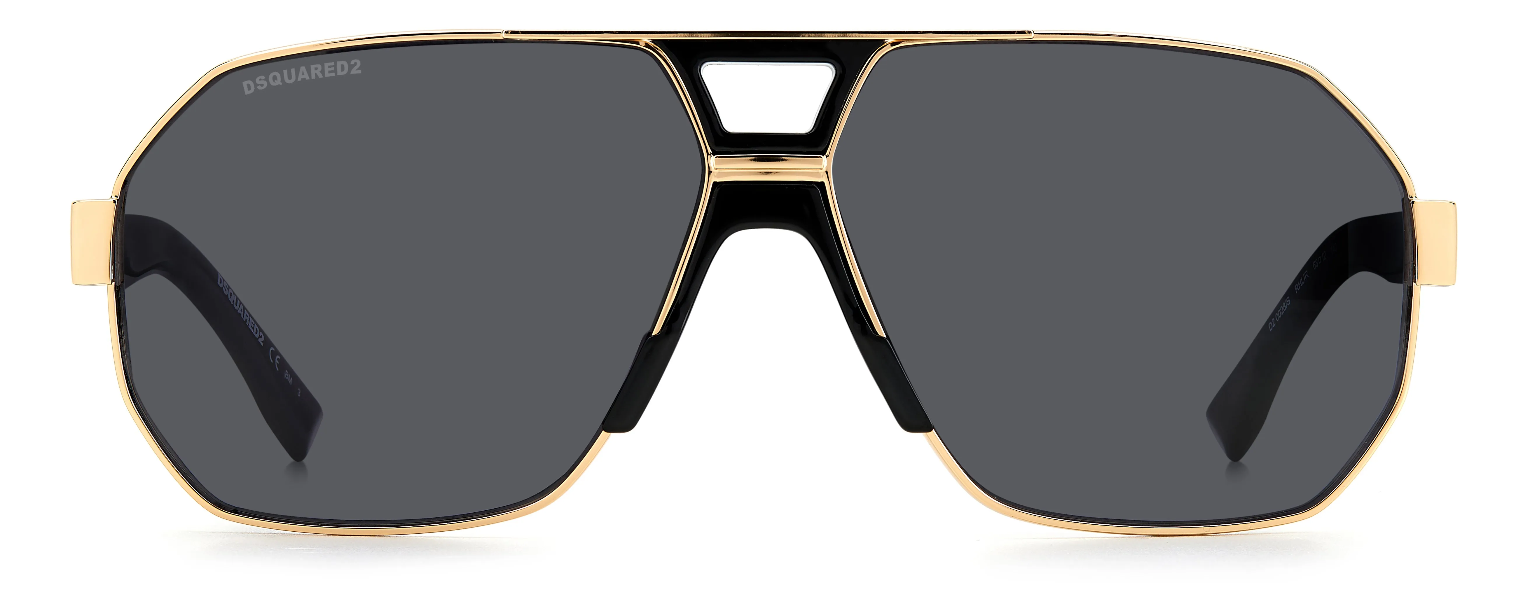 Dsquared2 D2 0028/S RHL/IR Occhiali da sole Metallo Oro Grigio Geometrica - immagine 2