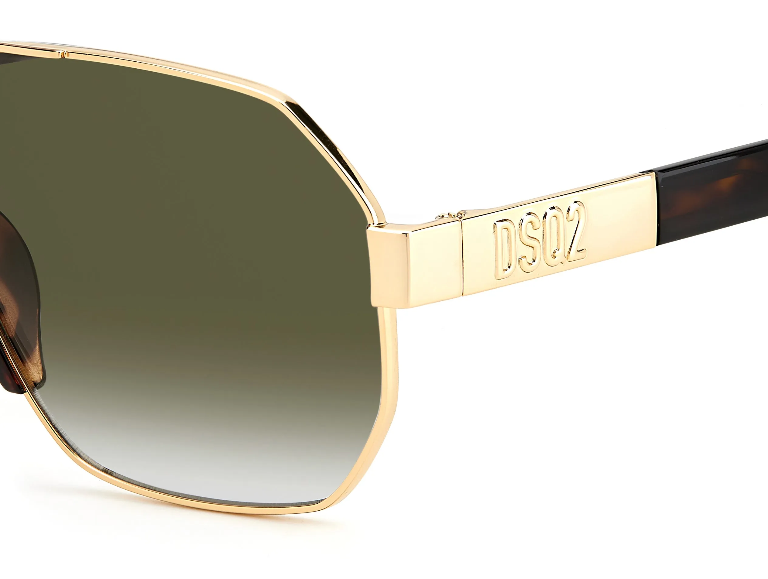 Dsquared2 D2 0028/S 06J/9K Occhiali da sole Metallo Oro Verde Geometrica Sfumato - immagine 4