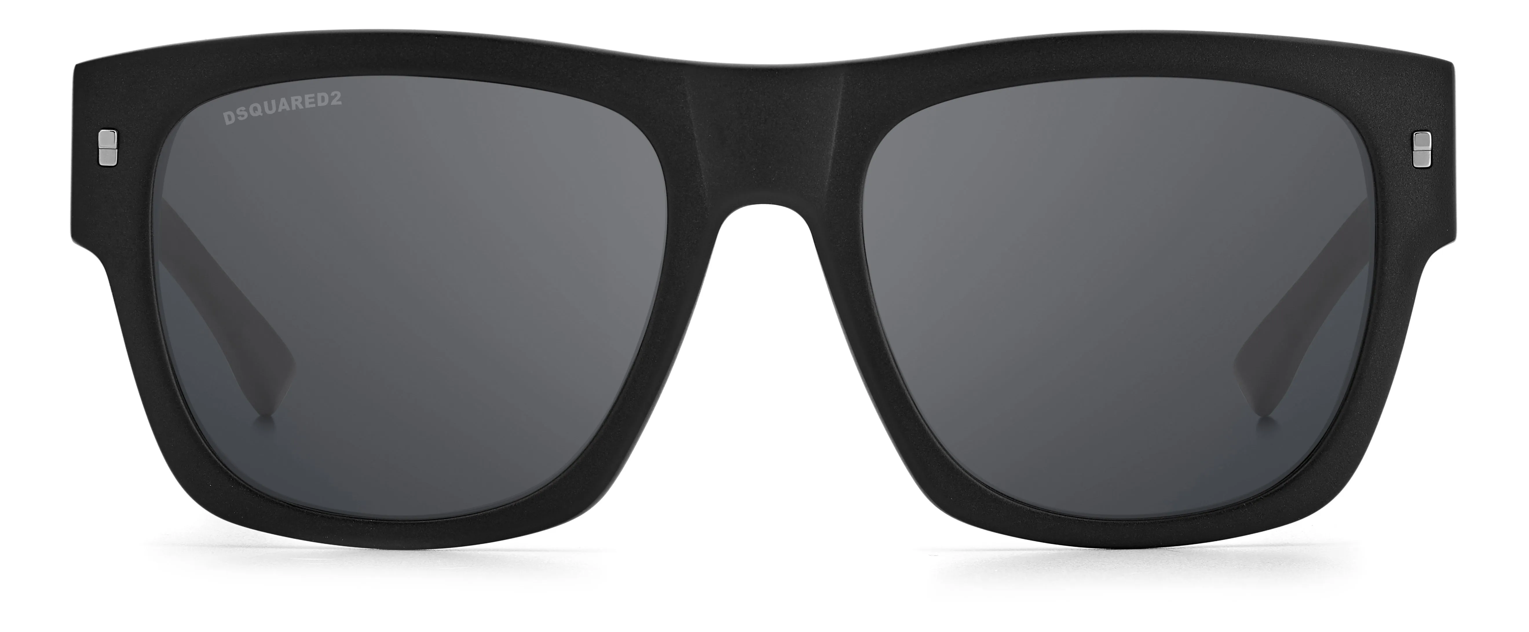Dsquared2 ICON 0004/S 003/T4 Occhiali da sole Acetato Nero-opaco Argento Squadrata Specchiato - immagine 2