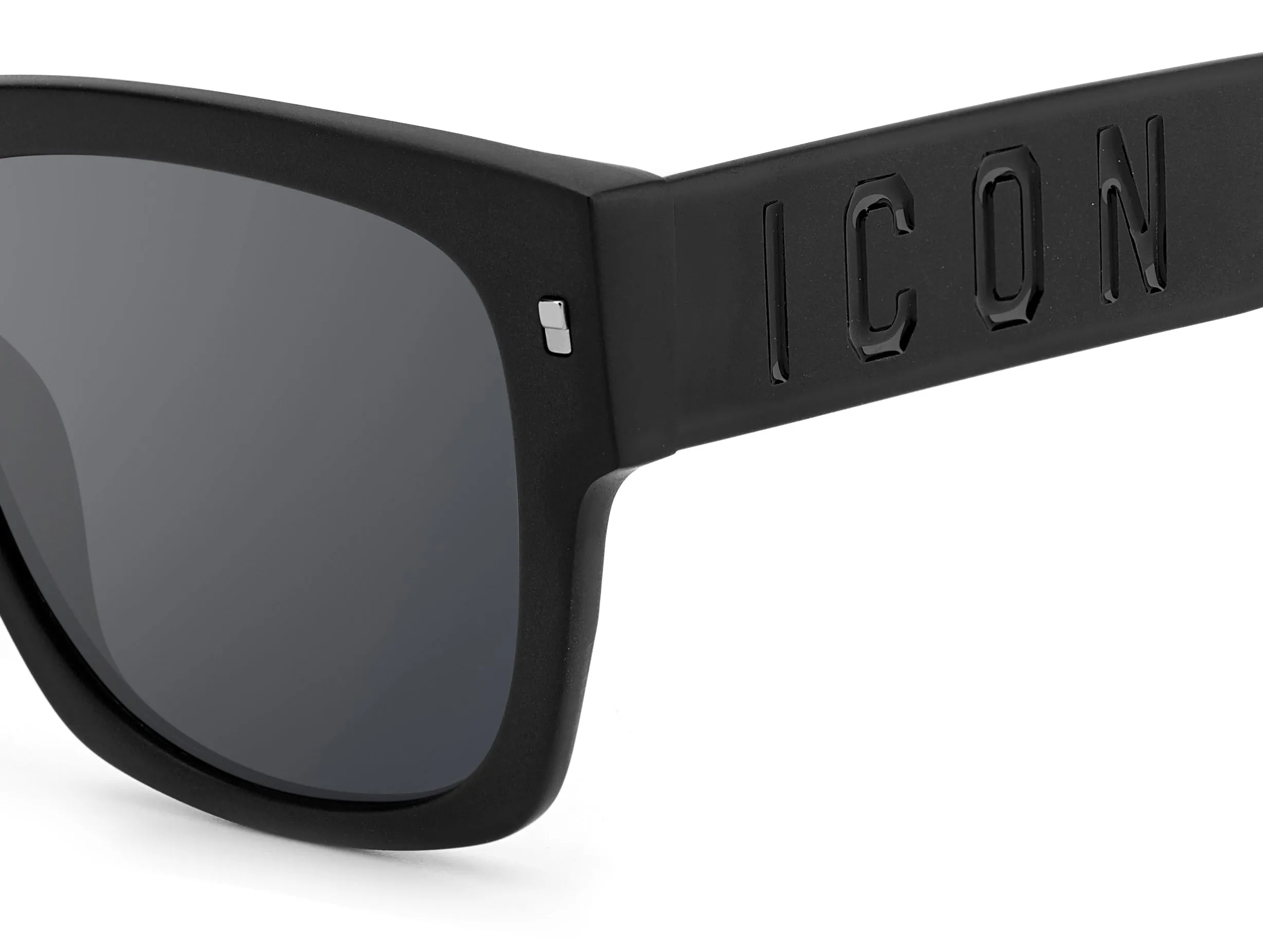 Dsquared2 ICON 0004/S 003/T4 Occhiali da sole Acetato Nero-opaco Argento Squadrata Specchiato - immagine 3