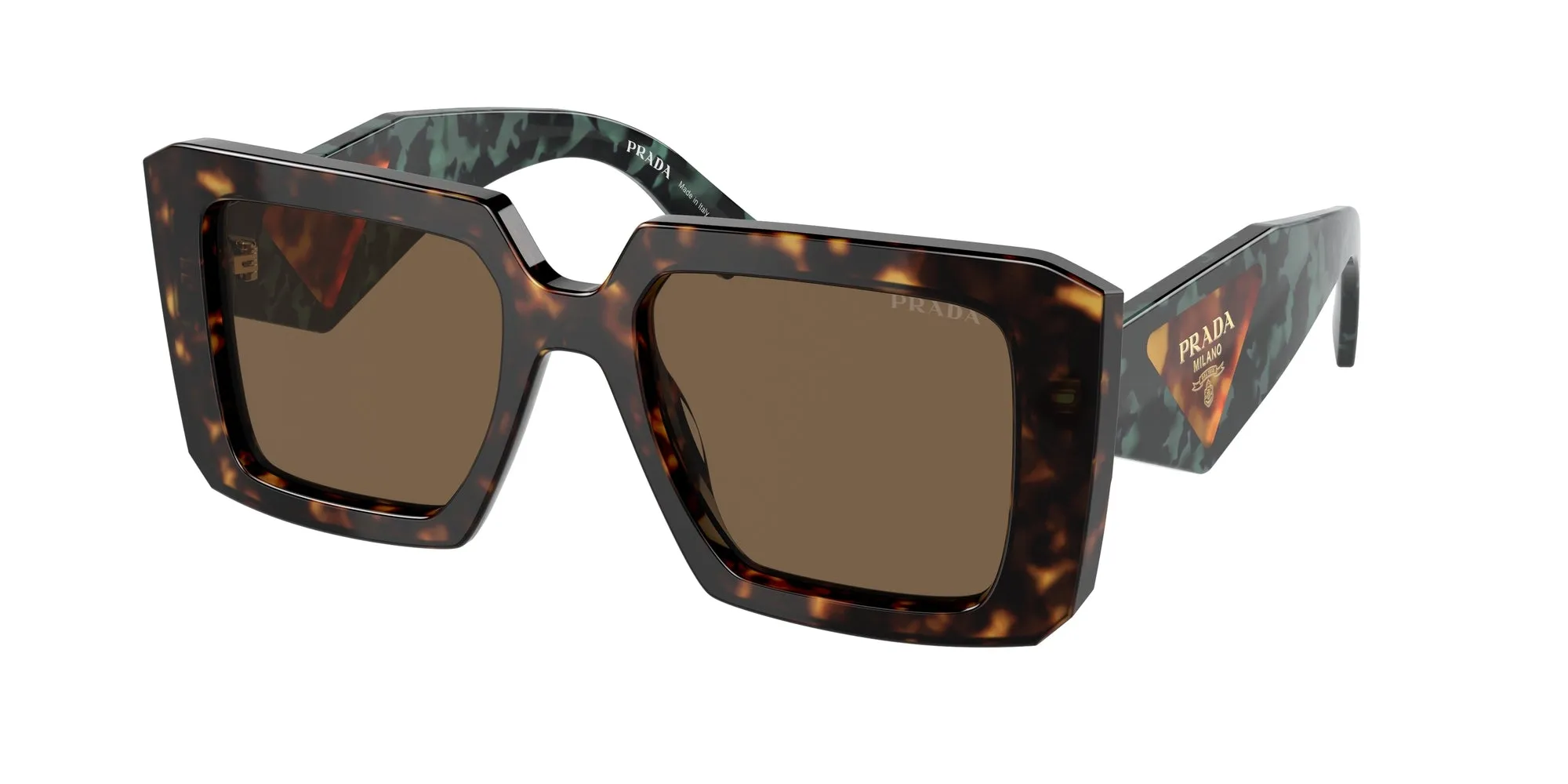 Prada PR 23YS 2AU06B Occhiali da sole Acetato Tartaruga Marrone Squadrata Normale - immagine 1