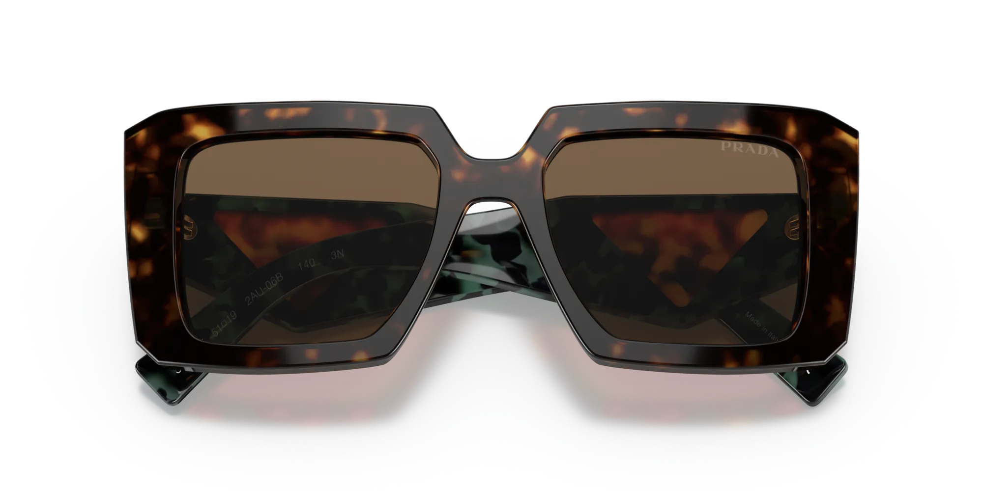 Prada PR 23YS 2AU06B Occhiali da sole Acetato Tartaruga Marrone Squadrata Normale - immagine 2