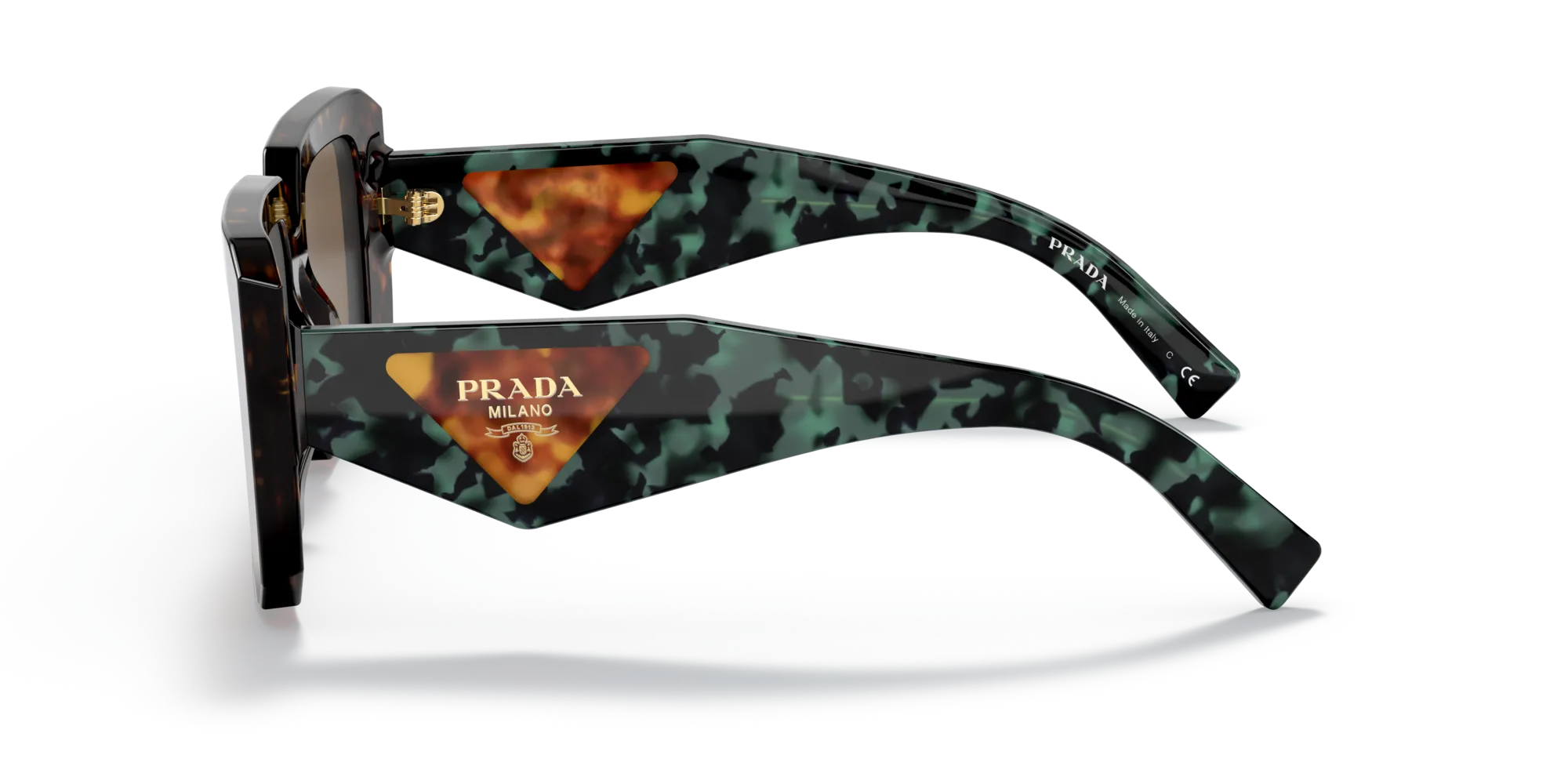 Prada PR 23YS 2AU06B Occhiali da sole Acetato Tartaruga Marrone Squadrata Normale - immagine 4
