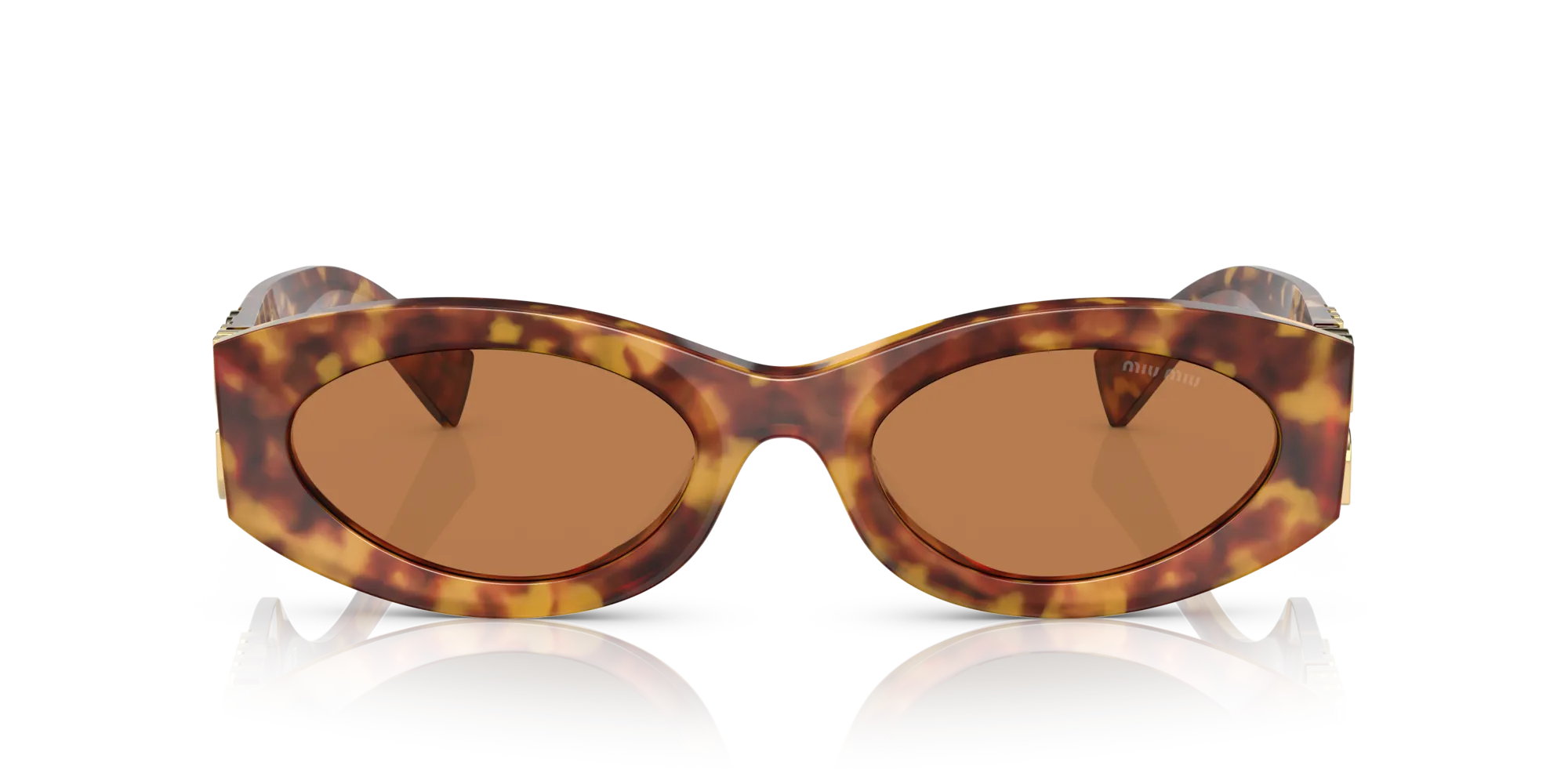 Miu Miu MU 11WS 0MU 11WS 4BW2Z1 Occhiali da sole Acetato Tartaruga Marrone Rotonda Normale - immagine 3