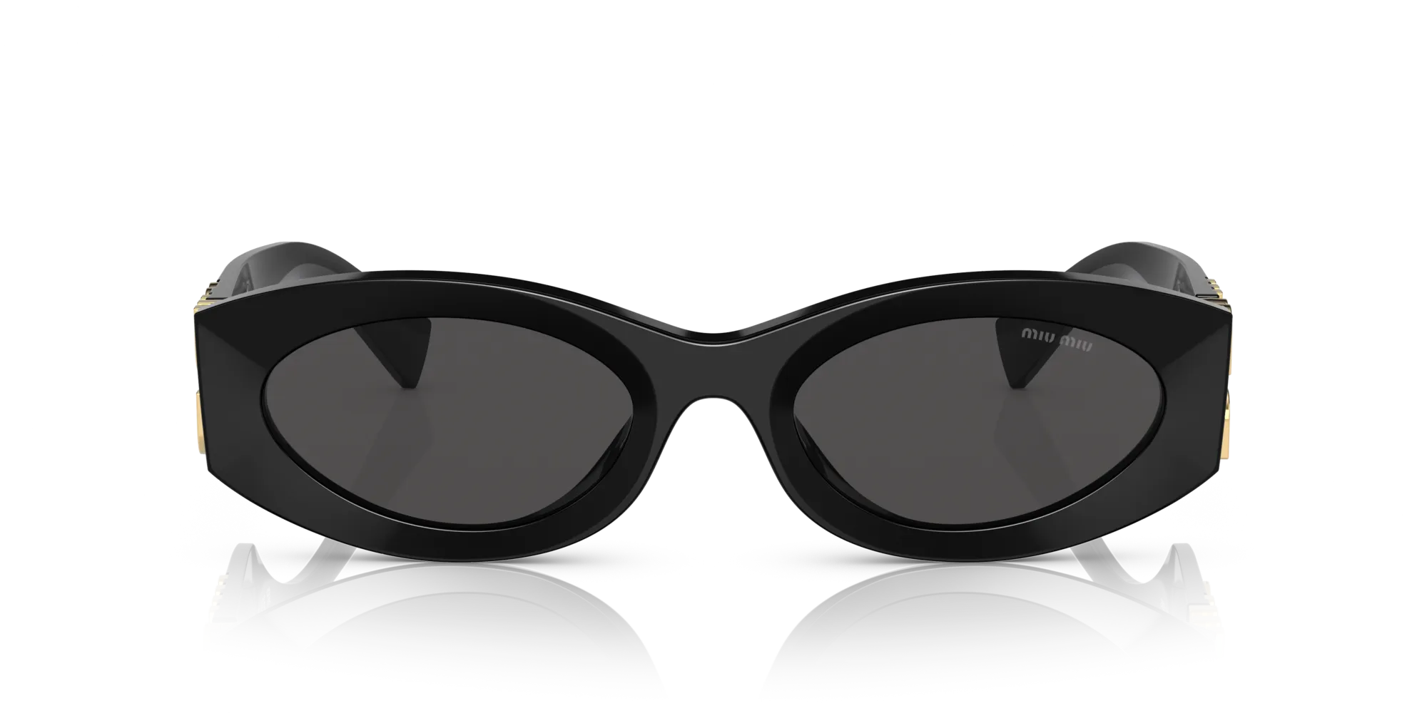 Miu Miu MU 11WS 0MU 11WS 1AB5S0 Occhiali da sole Acetato Nero Grigio Rotonda Normale - immagine 3