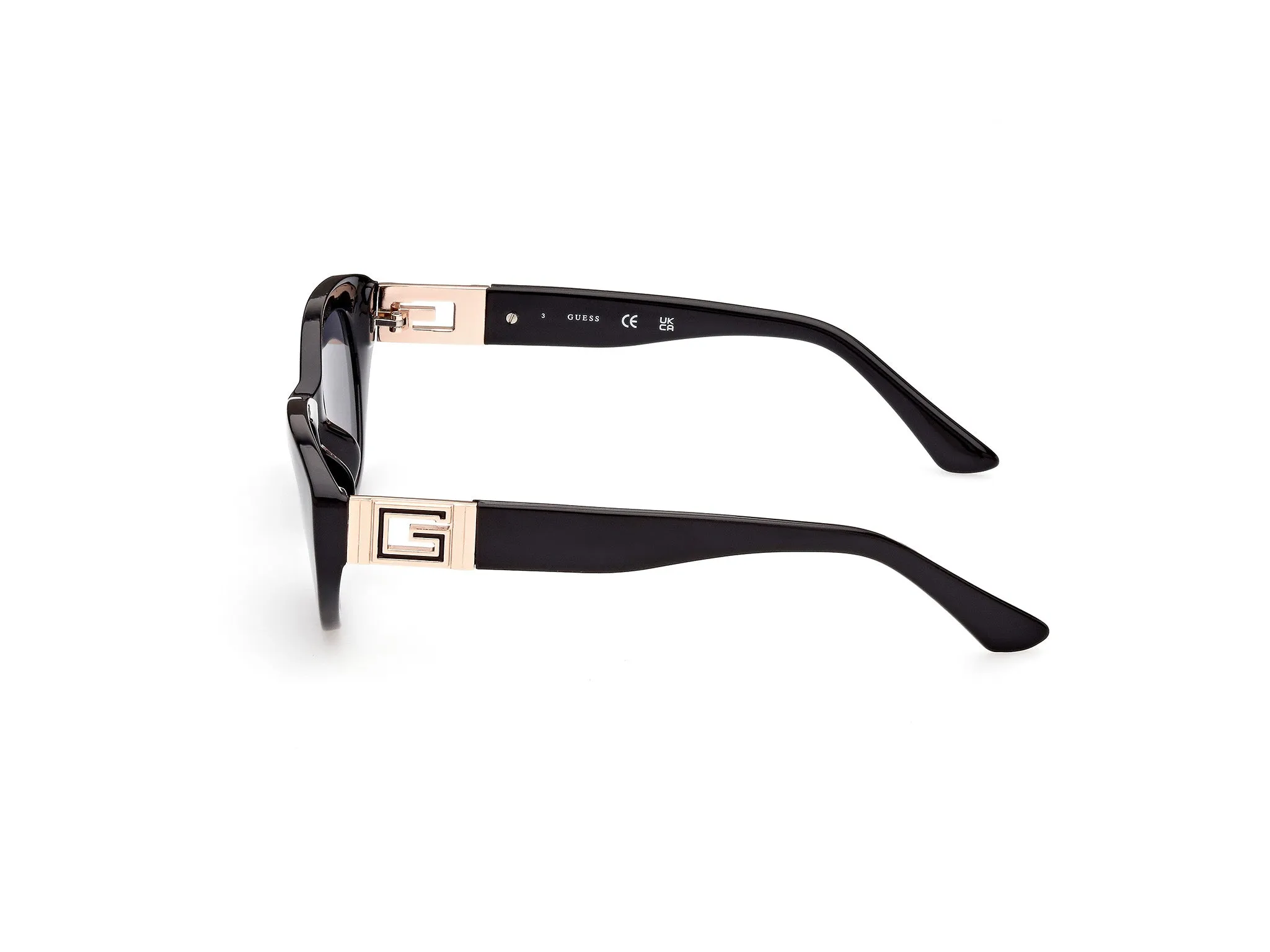 Guess GU7849 01A Occhiali da sole Iniettato Nero Grigio Rotonda Normale - immagine 3