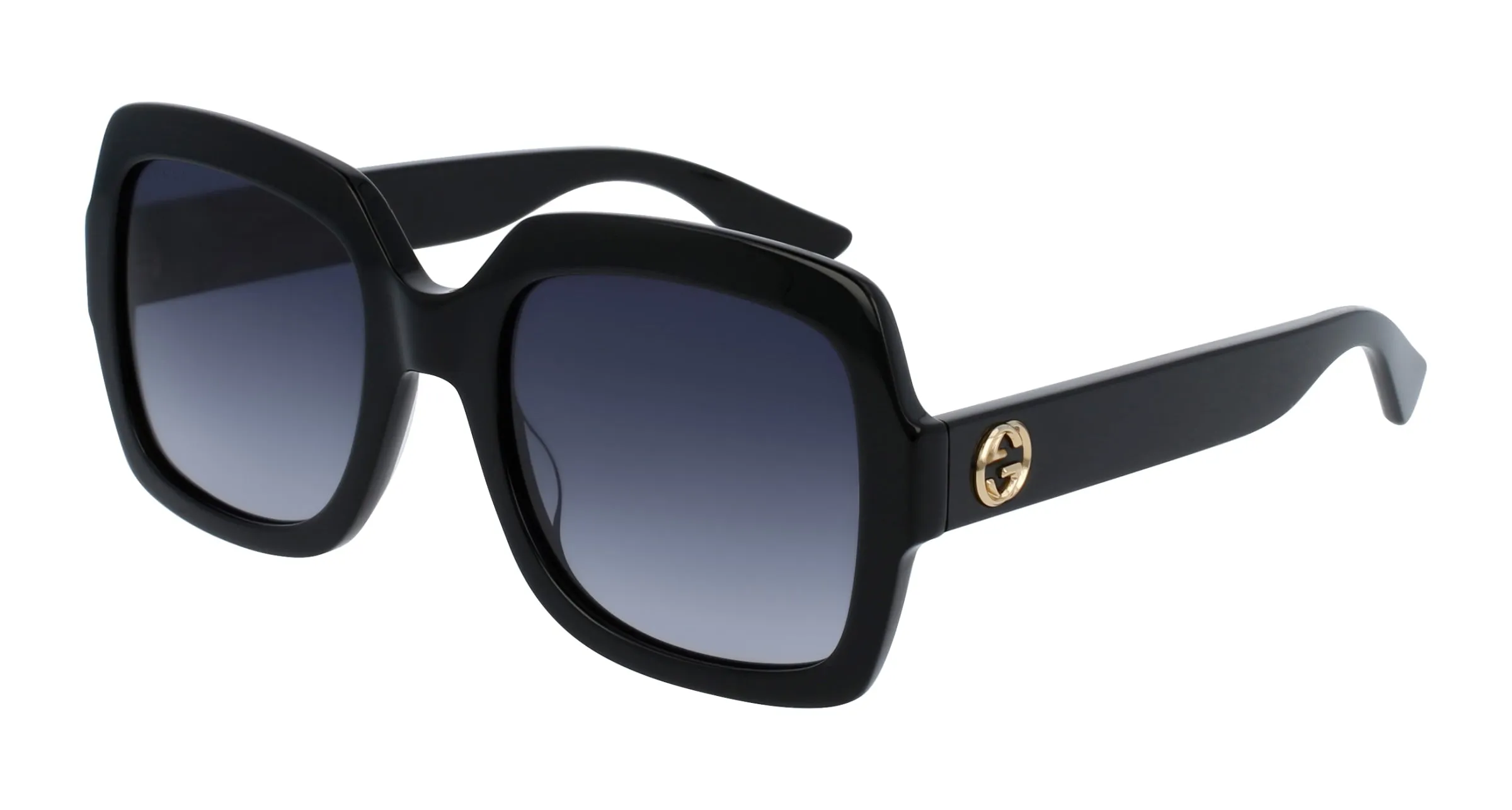 Gucci GG0036SN 001 Occhiali da sole Acetato Nero Grigio Squadrata Normale Sfumato - immagine 1
