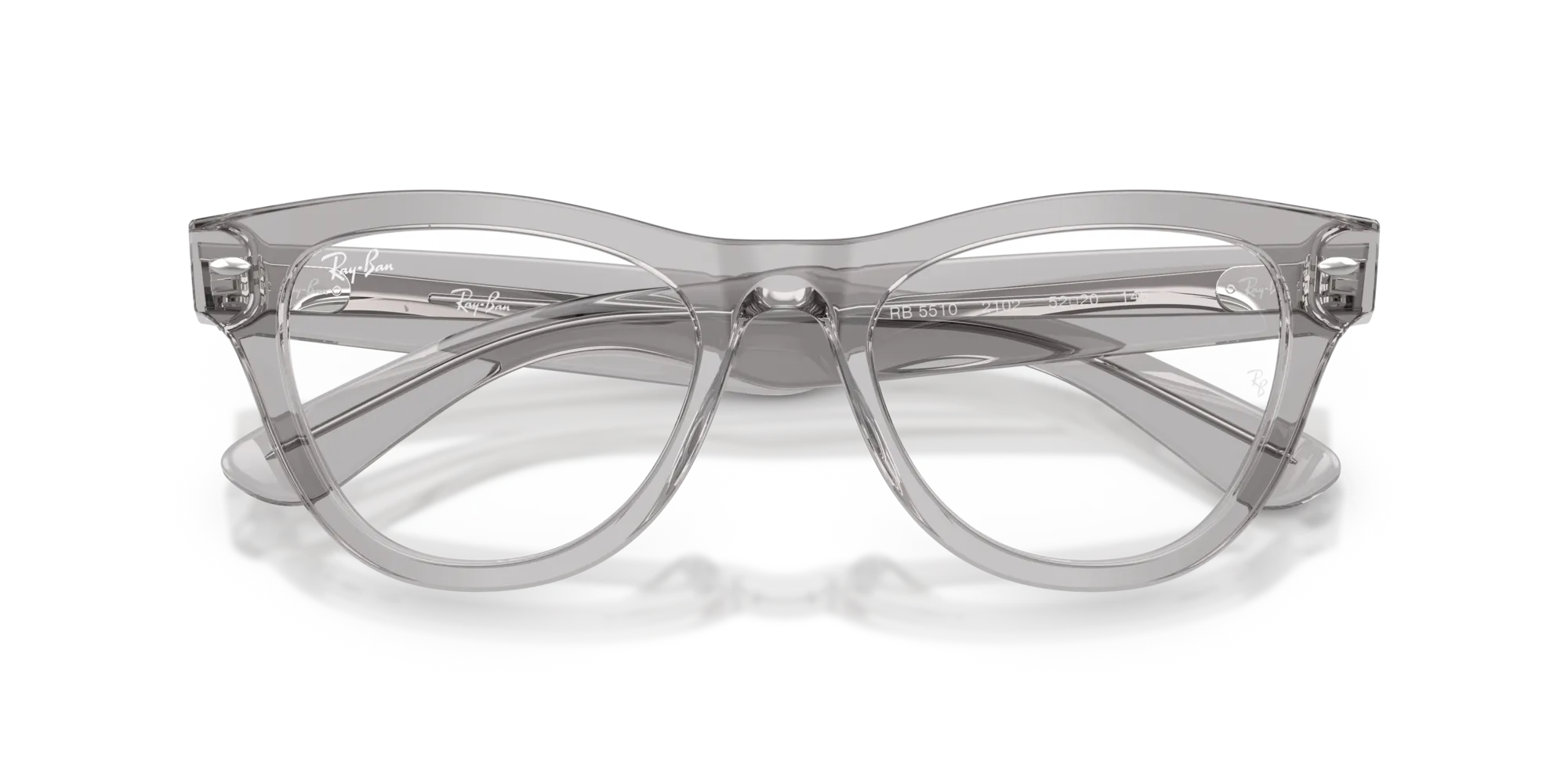 Ray - Ban RX5510 2102 Montature da vista Acetato Grigio Trasparente Cat Eye Normale - immagine 2