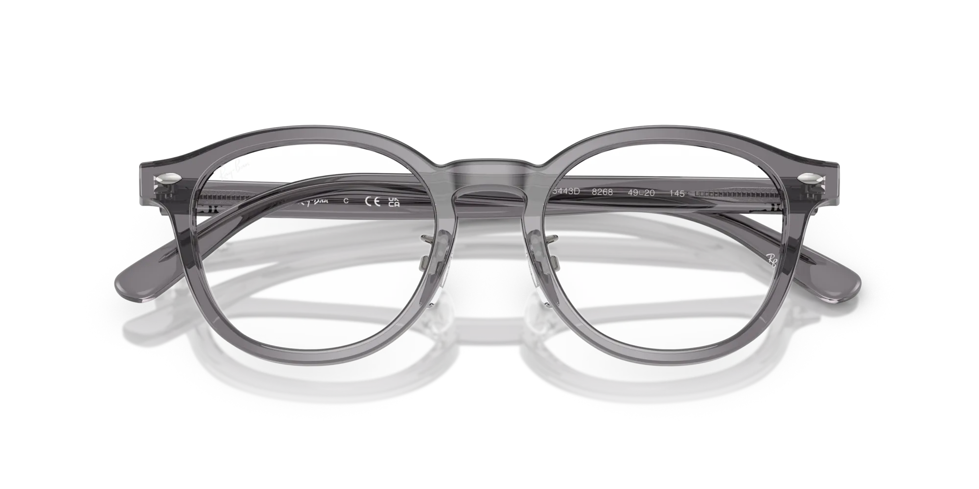 Ray - Ban RX5443D 8268 Montature da vista Acetato Grigio Trasparente Squadrata Normale - immagine 2