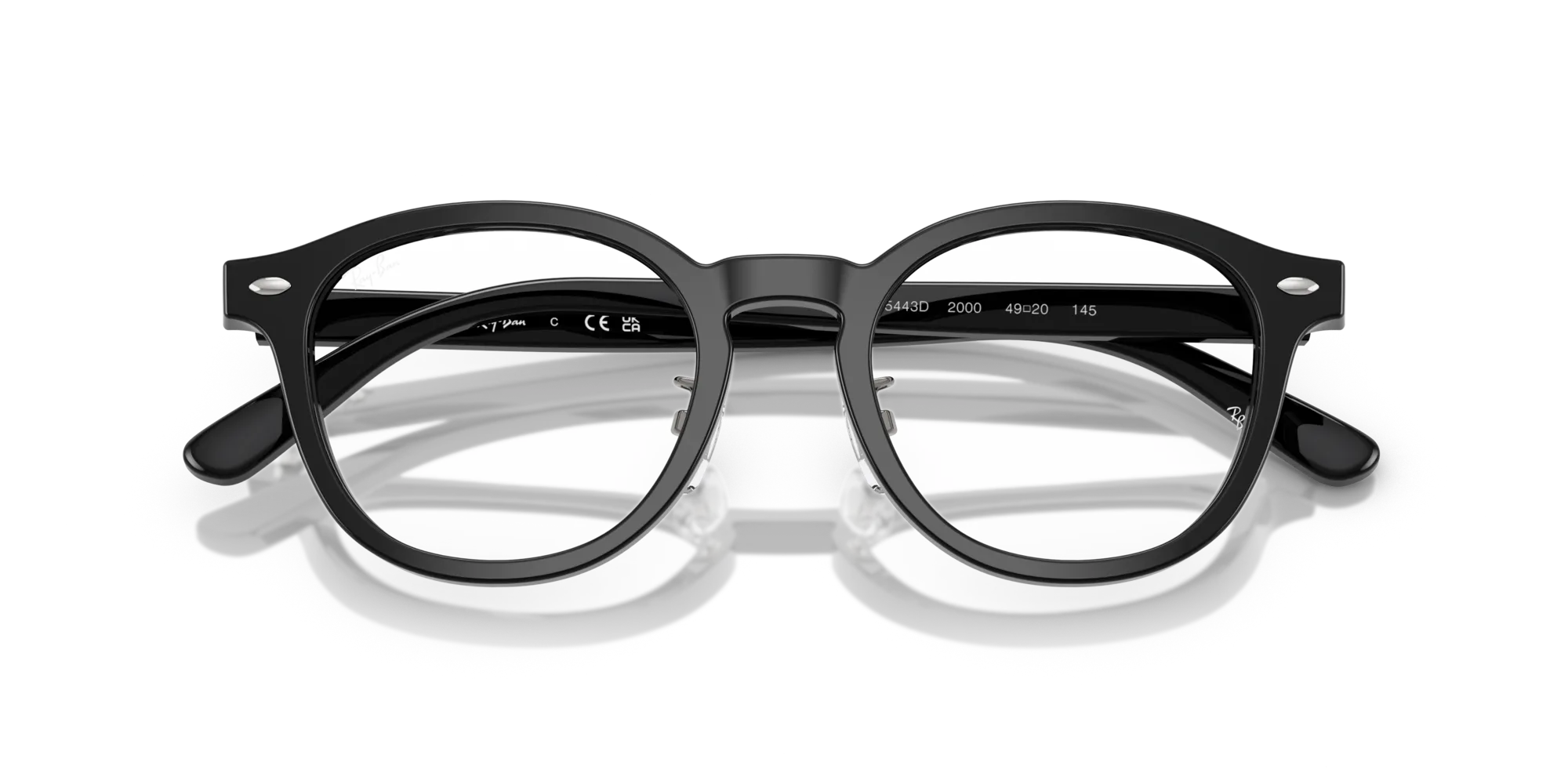 Ray - Ban RX5443D 2000 Montature da vista Acetato Nero Trasparente Squadrata Normale - immagine 2