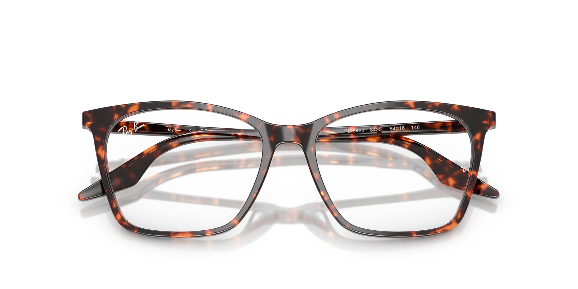 Ray - Ban RX5422 8423 Montature da vista Acetato Rosso Trasparente Cat Eye Normale - immagine 2