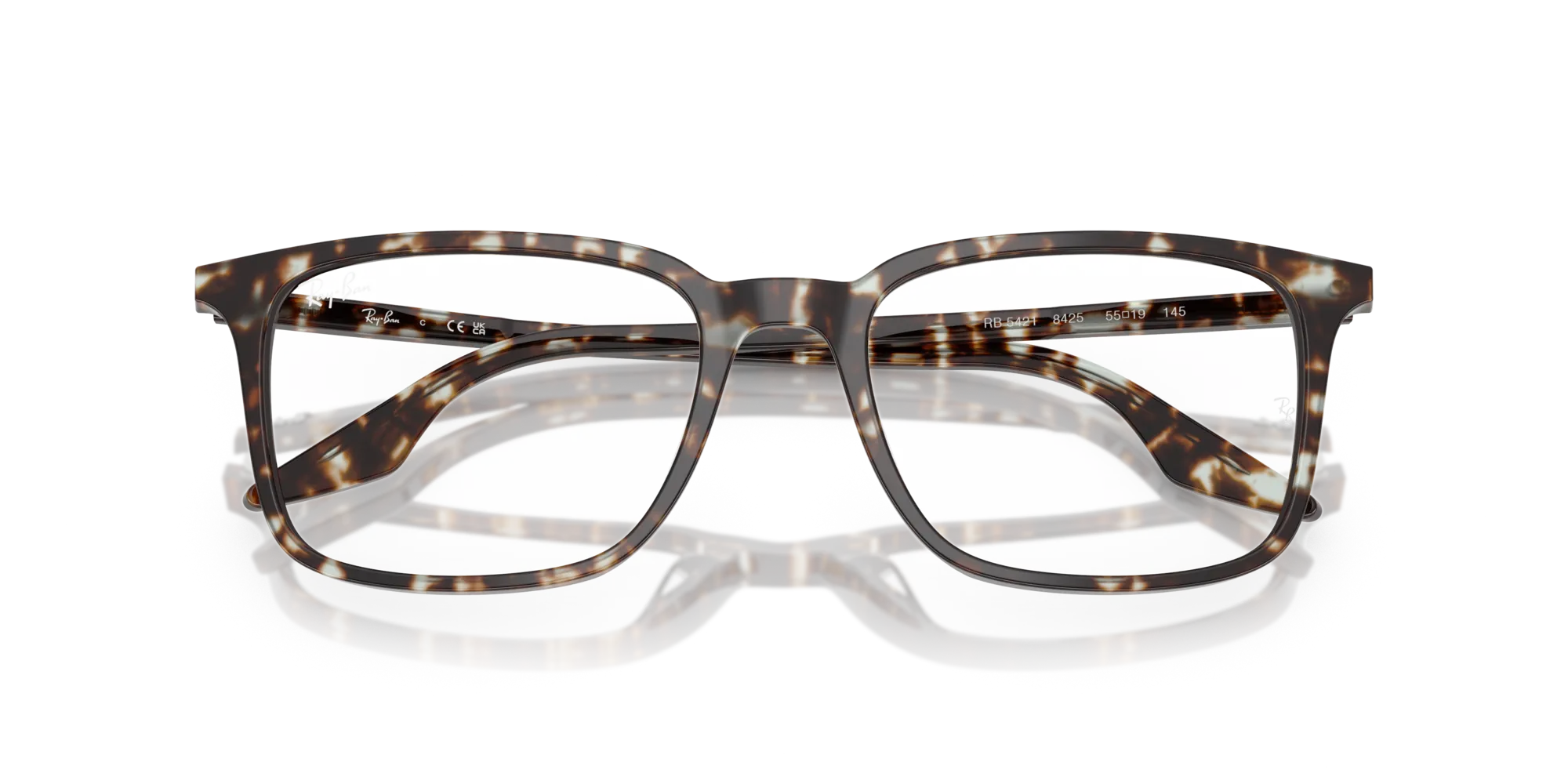 Ray - Ban RX5421 8425 Montature da vista Acetato Giallo Trasparente Squadrata Normale - immagine 2