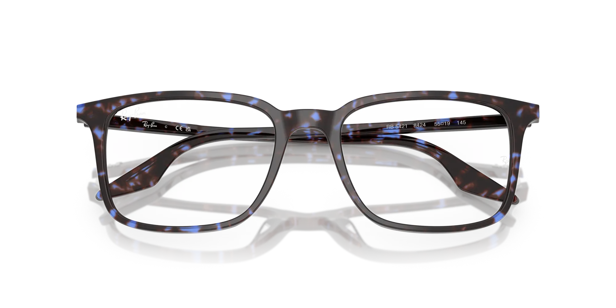 Ray - Ban RX5421 8424 Montature da vista Acetato Blu Trasparente Squadrata Normale - immagine 2