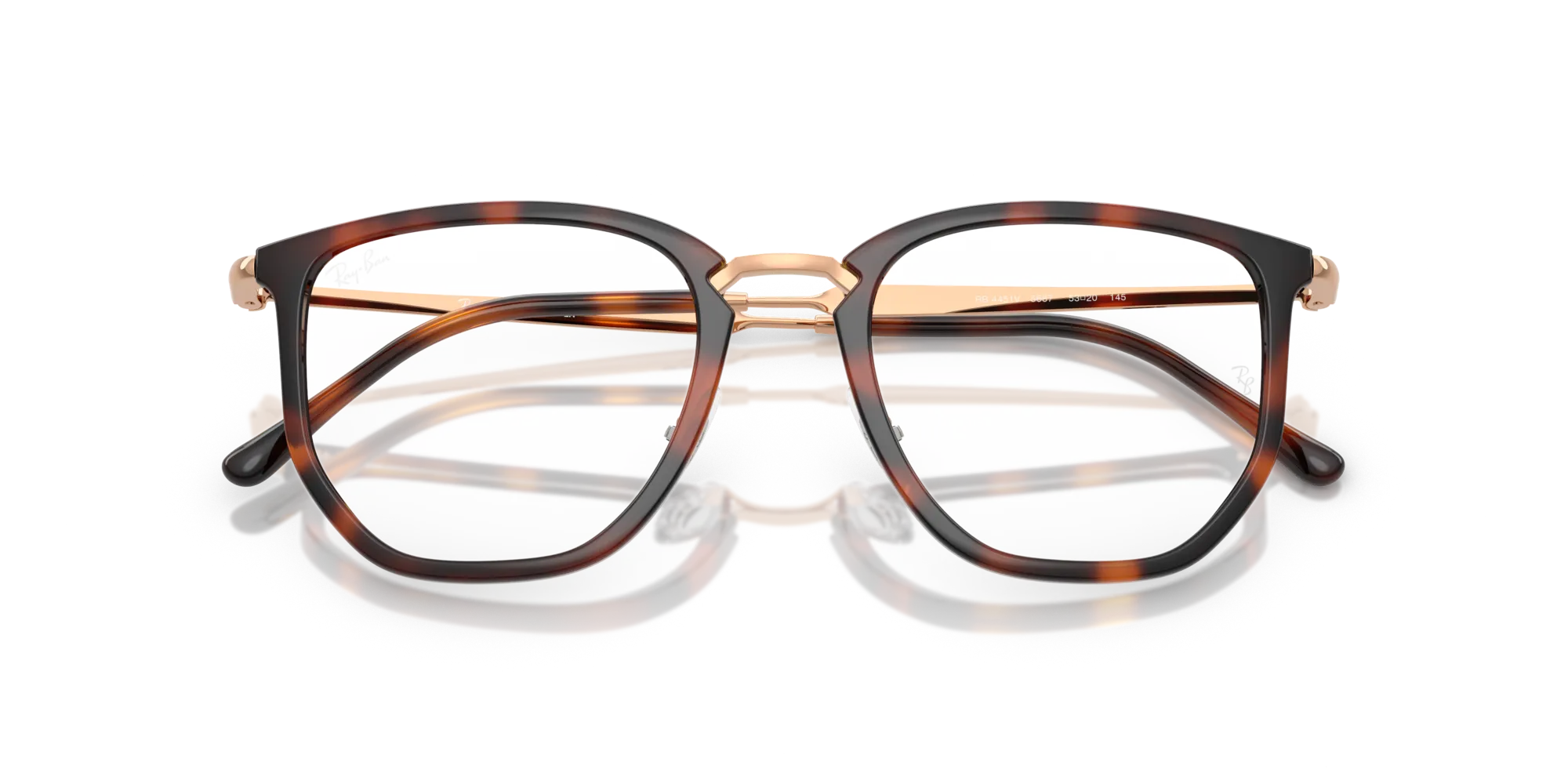 Ray - Ban RX4451V 5687 Montature da vista Nylon Marrone Trasparente Geometrica Normale - immagine 2