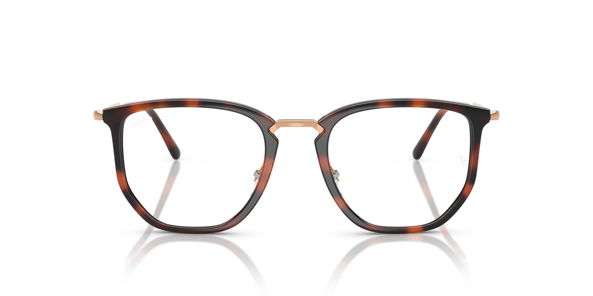 Ray - Ban RX4451V 5687 Montature da vista Nylon Marrone Trasparente Geometrica Normale - immagine 3