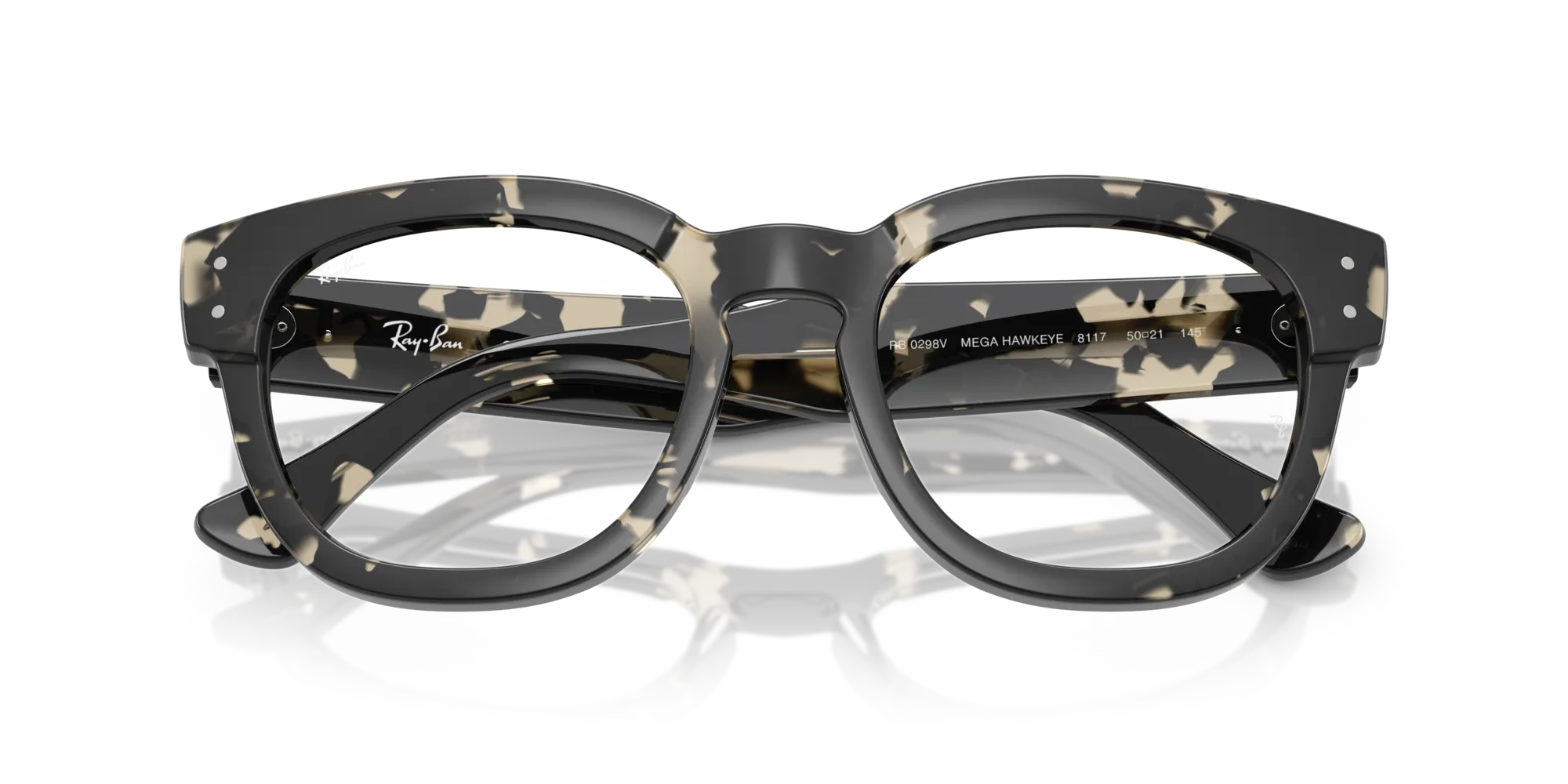 Ray - Ban RX0298V MEGA HAWKEYE 8117 Montature da vista Acetato Tartaruga Trasparente Squadrata Normale - immagine 2