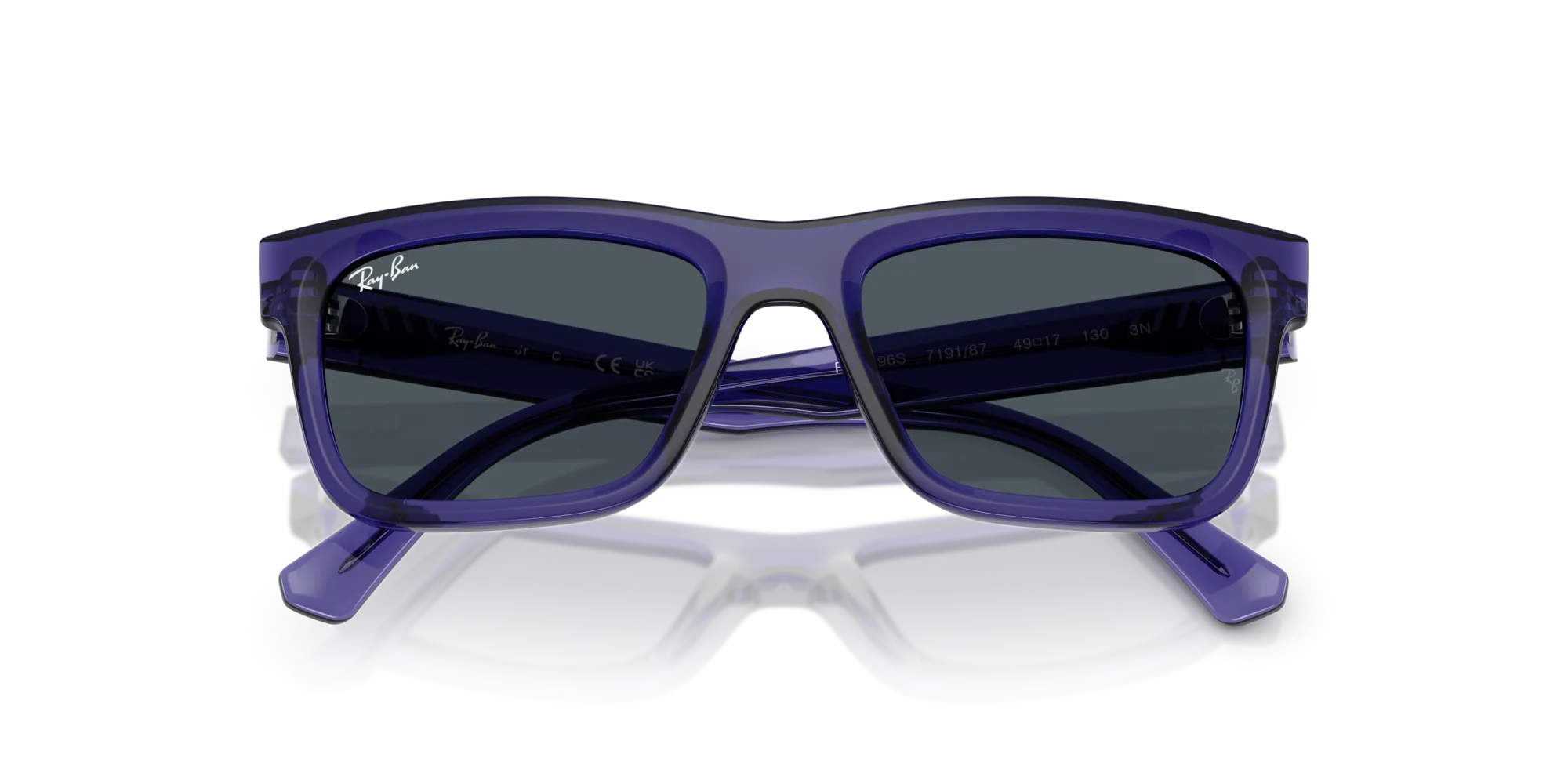 Ray - Ban RJ9196S 719187 Occhiali da sole Iniettato Viola Grigio Squadrata Normale - immagine 2