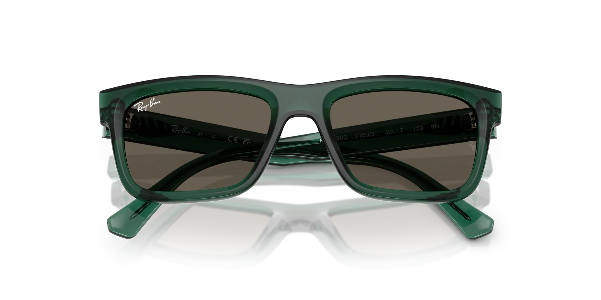 Ray - Ban RJ9196S 7189/3 Occhiali da sole bambino Iniettato Verde Marrone Squadrata Normale - immagine 2