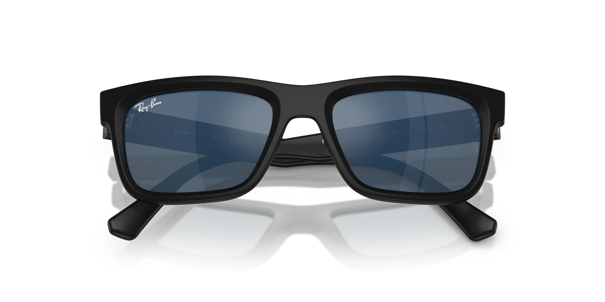 Ray - Ban RJ9196S 100S55 Occhiali da sole bambino Iniettato Nero Blu Squadrata Specchiate - immagine 2