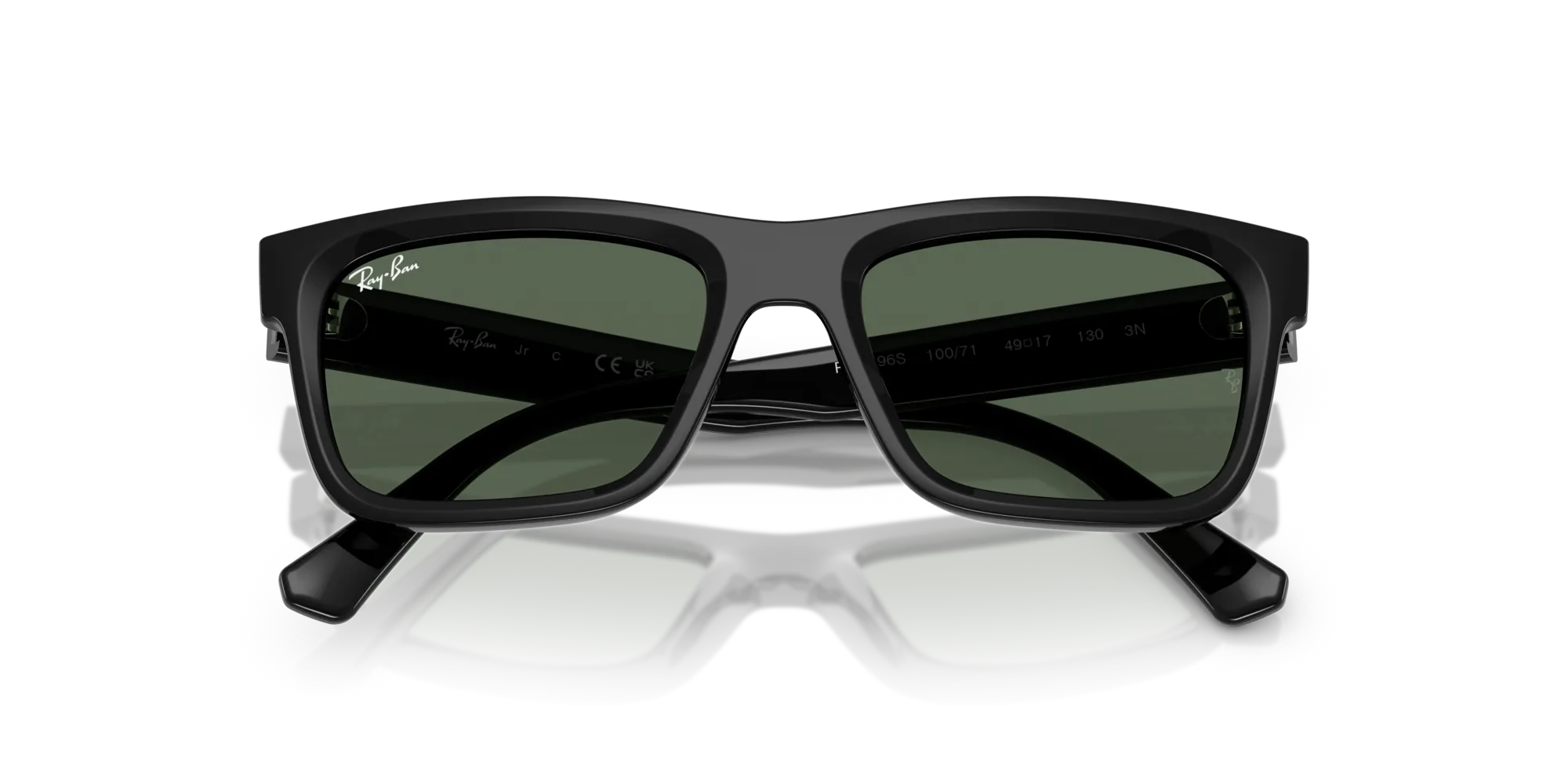 Ray - Ban RJ9196S 100/71 Occhiali da sole bambino Iniettato Nero Verde Squadrata Normale - immagine 2