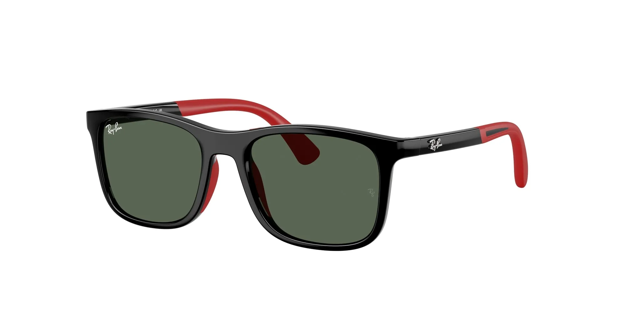 Ray - Ban RJ9084S 713171 Occhiali da sole Iniettato Nero Verde Squadrata Normale - immagine 1