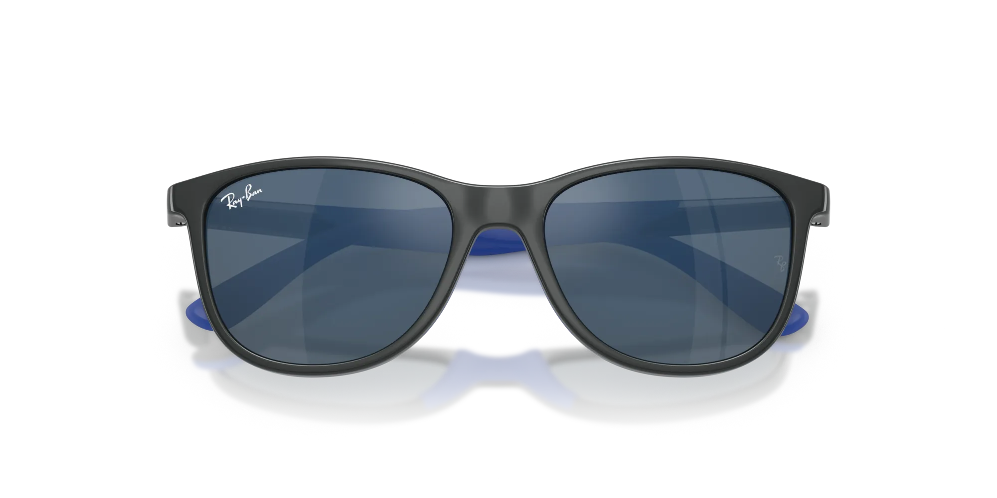 Ray - Ban RJ9077S 715155 Occhiali da sole bambino Iniettato Grigio Blu Squadrata Specchiate - immagine 2
