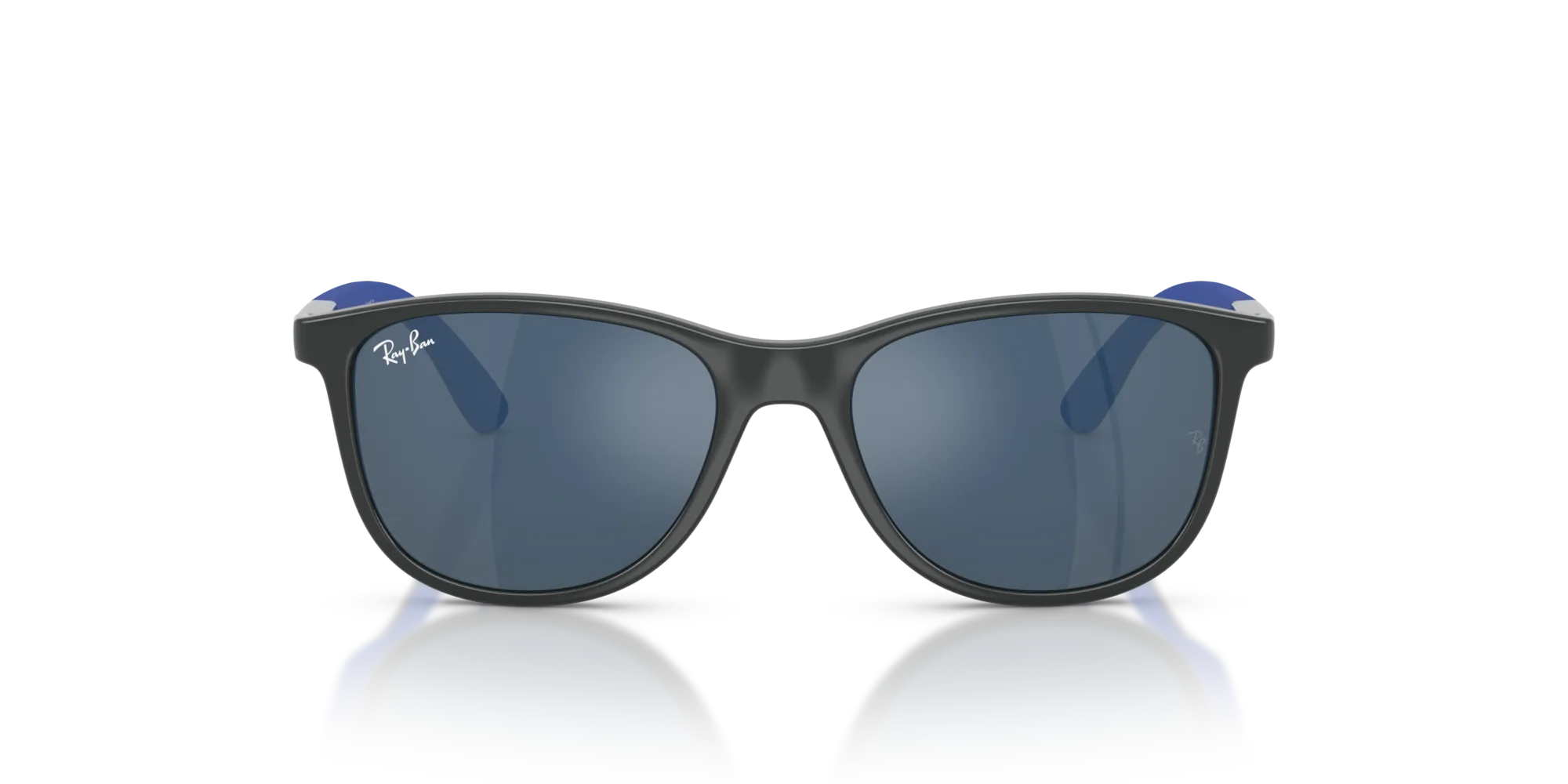 Ray - Ban RJ9077S 715155 Occhiali da sole bambino Iniettato Grigio Blu Squadrata Specchiate - immagine 3