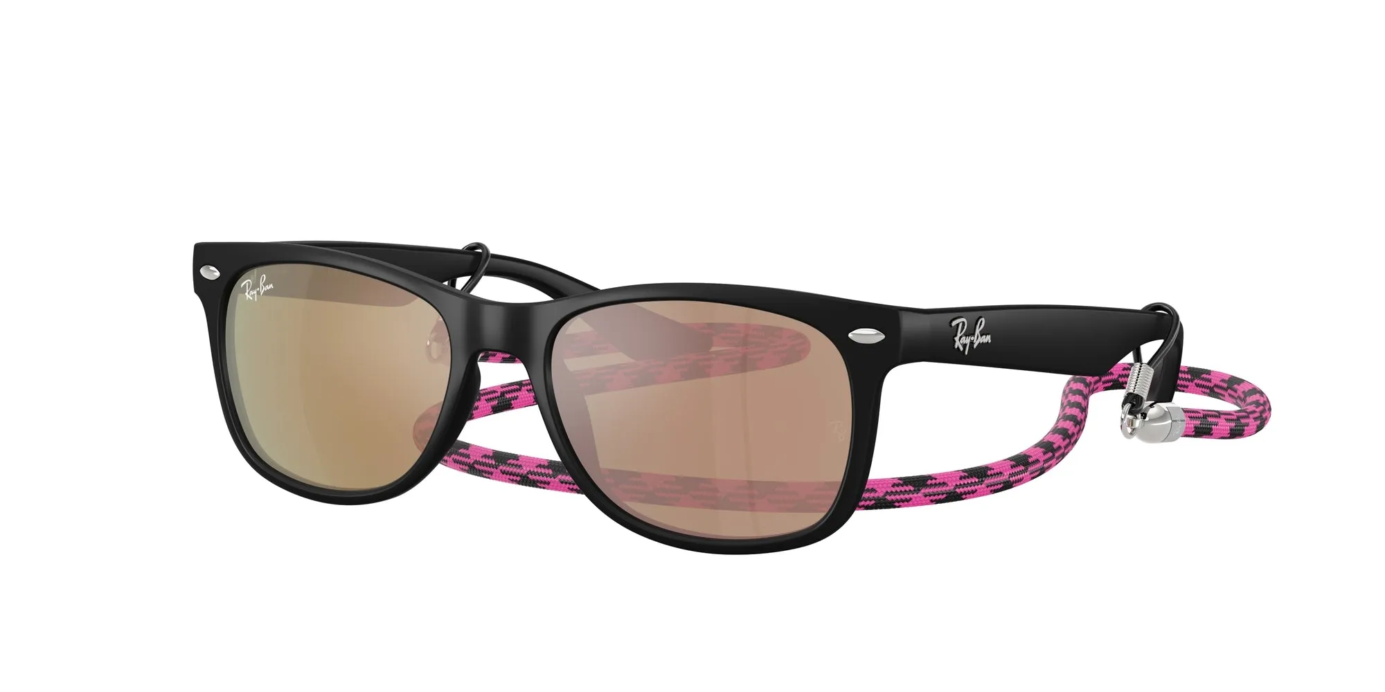 Ray - Ban RJ9052S JUNIOR NEW WAYFARER 70287J Occhiali da sole Nylon Nero Arancione Squadrata Specchiate - immagine 1