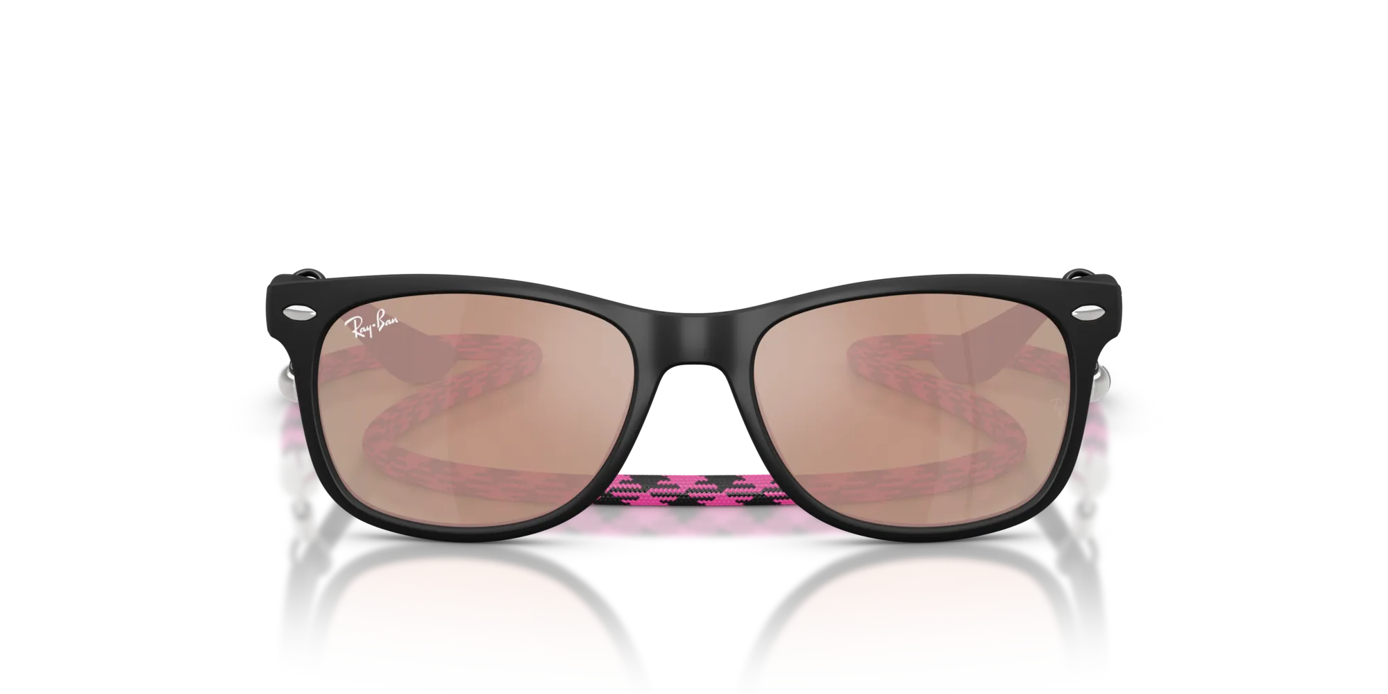 Ray - Ban RJ9052S JUNIOR NEW WAYFARER 70287J Occhiali da sole Nylon Nero Arancione Squadrata Specchiate - immagine 3