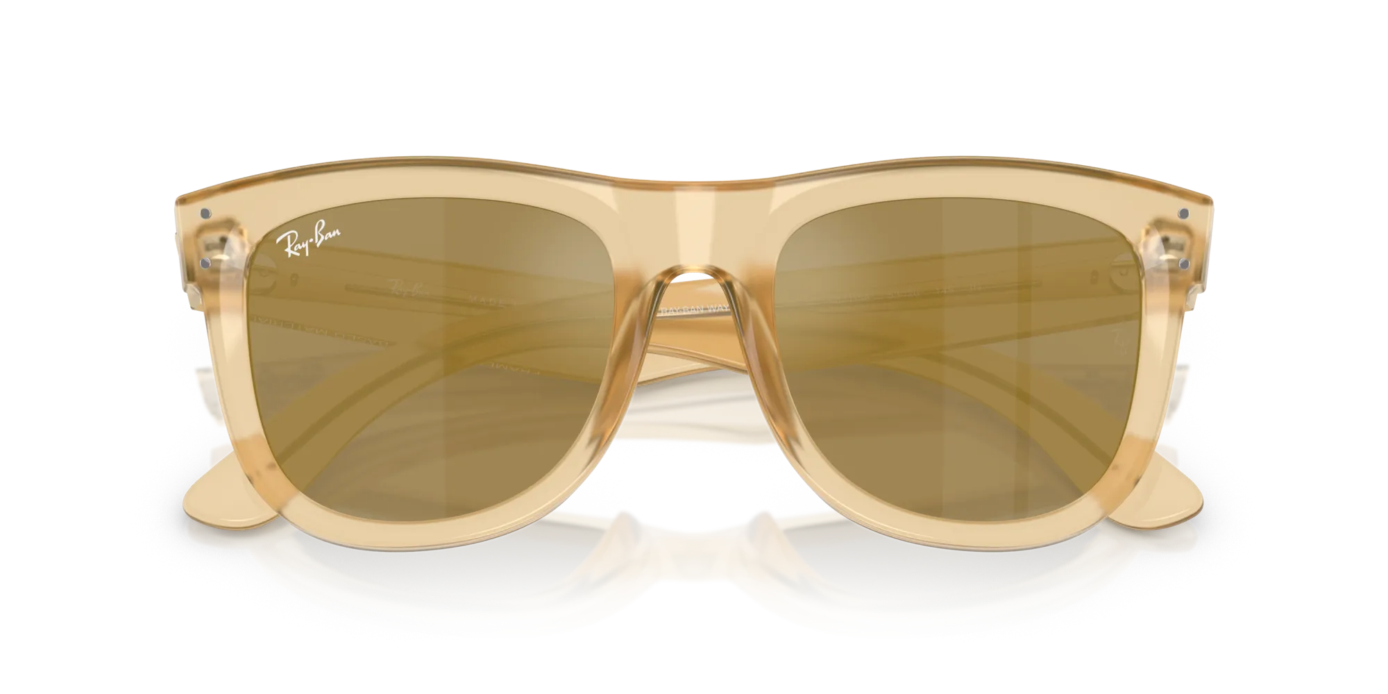 Ray - Ban RBR0502S WAYFARER REVERSE 68215A Occhiali da sole Acetato Giallo Marrone Squadrata Specchiate - immagine 2