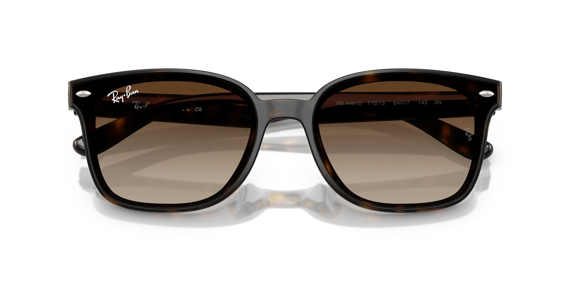 Ray - Ban RB4461D 710/13 Occhiali da sole Nylon Tartaruga Marrone Squadrata Normale Sfumato - immagine 2