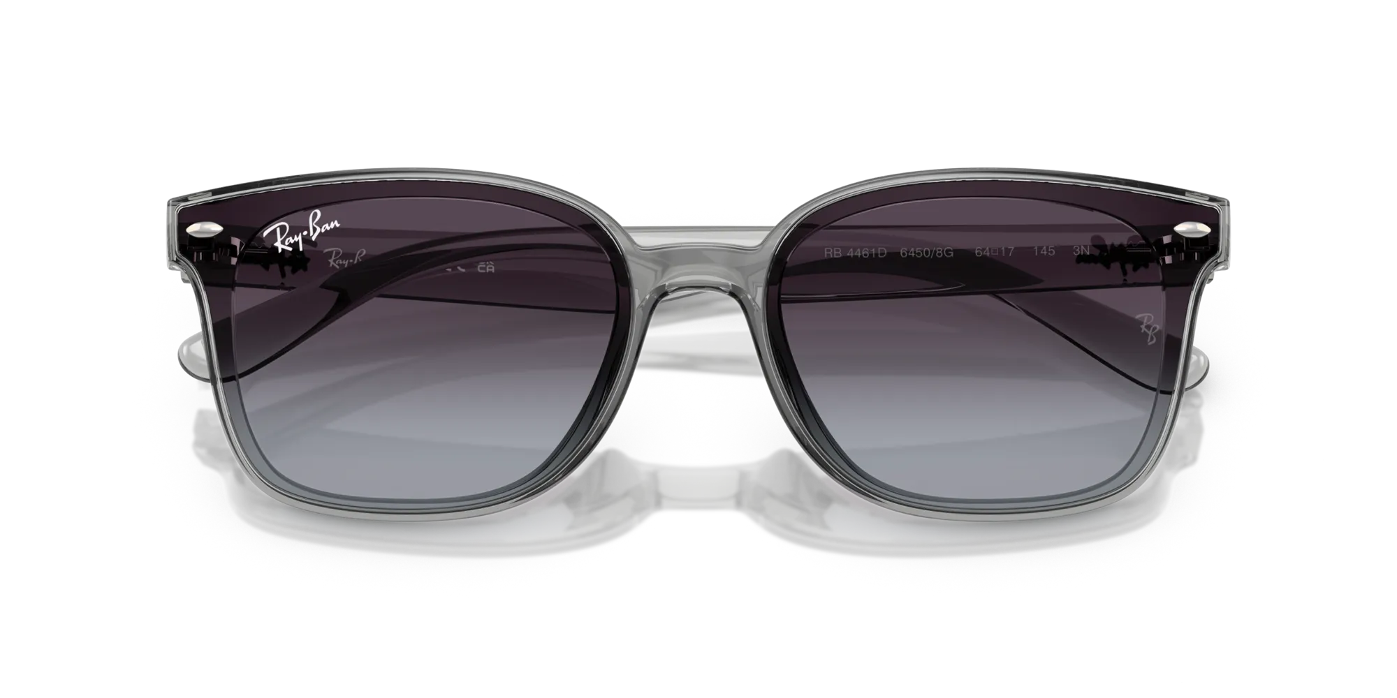 Ray - Ban RB4461D 64508G Occhiali da sole Nylon Grigio Grigio Squadrata Normale Sfumato - immagine 2