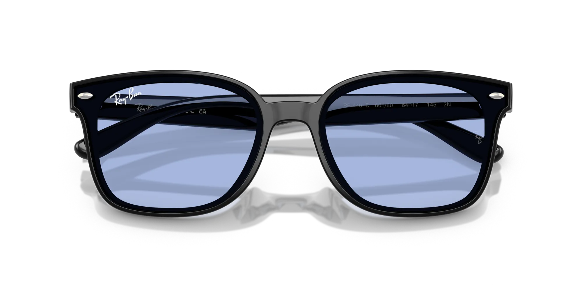 Ray - Ban RB4461D 601/80 Occhiali da sole Nylon Nero Blu Squadrata Normale - immagine 2