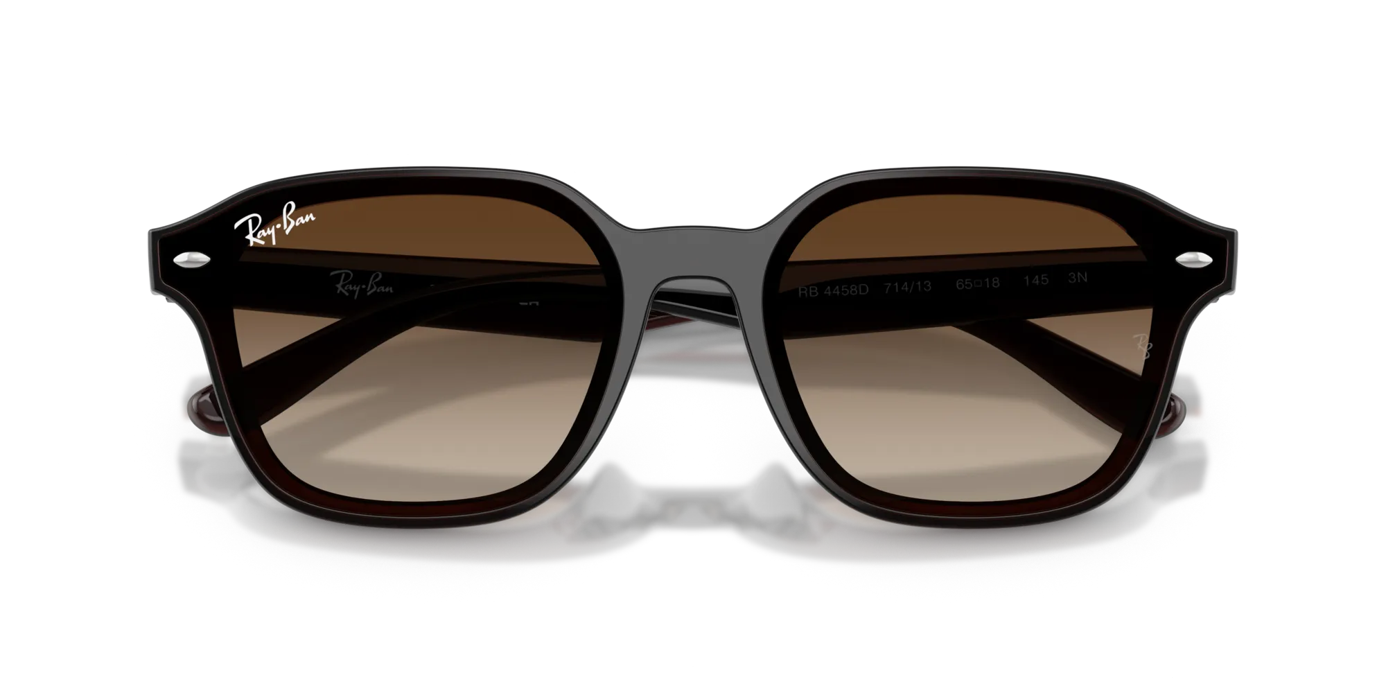 Ray - Ban RB4458D 714/13 Occhiali da sole Nylon Marrone Marrone Squadrata Normale Sfumato - immagine 2