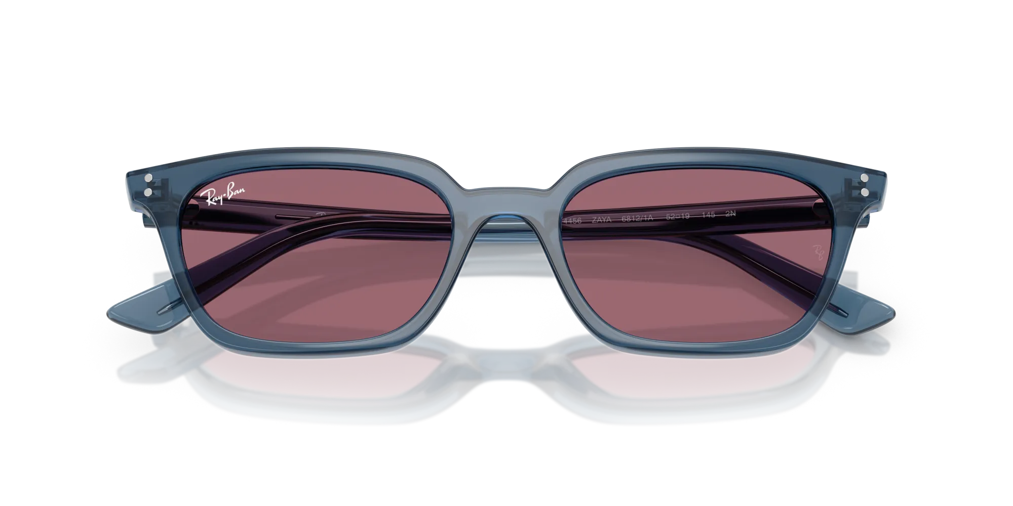 Ray - Ban RB4456 ZAYA 68121A Occhiali da sole Iniettato Blu Viola Pillow Normale - immagine 2
