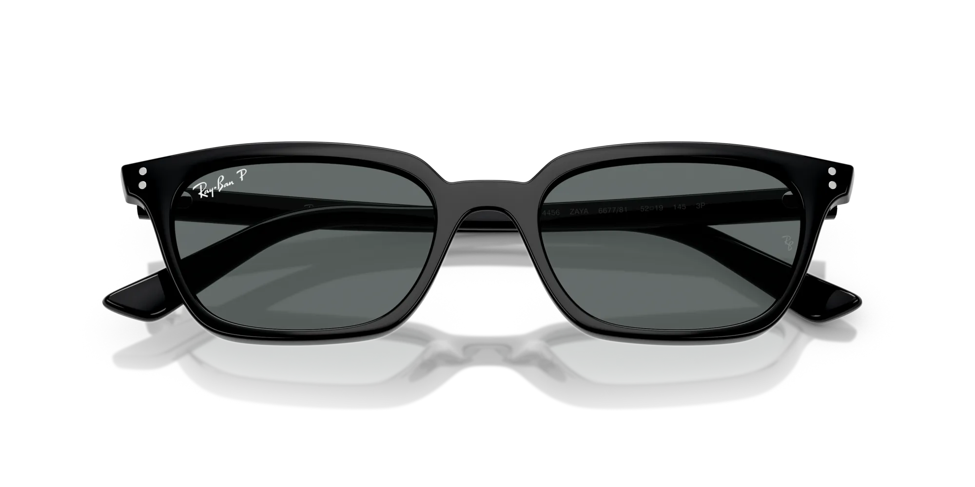 Ray - Ban RB4456 ZAYA 667781 Occhiali da sole Iniettato Nero Grigio Pillow Polarizzata - immagine 2