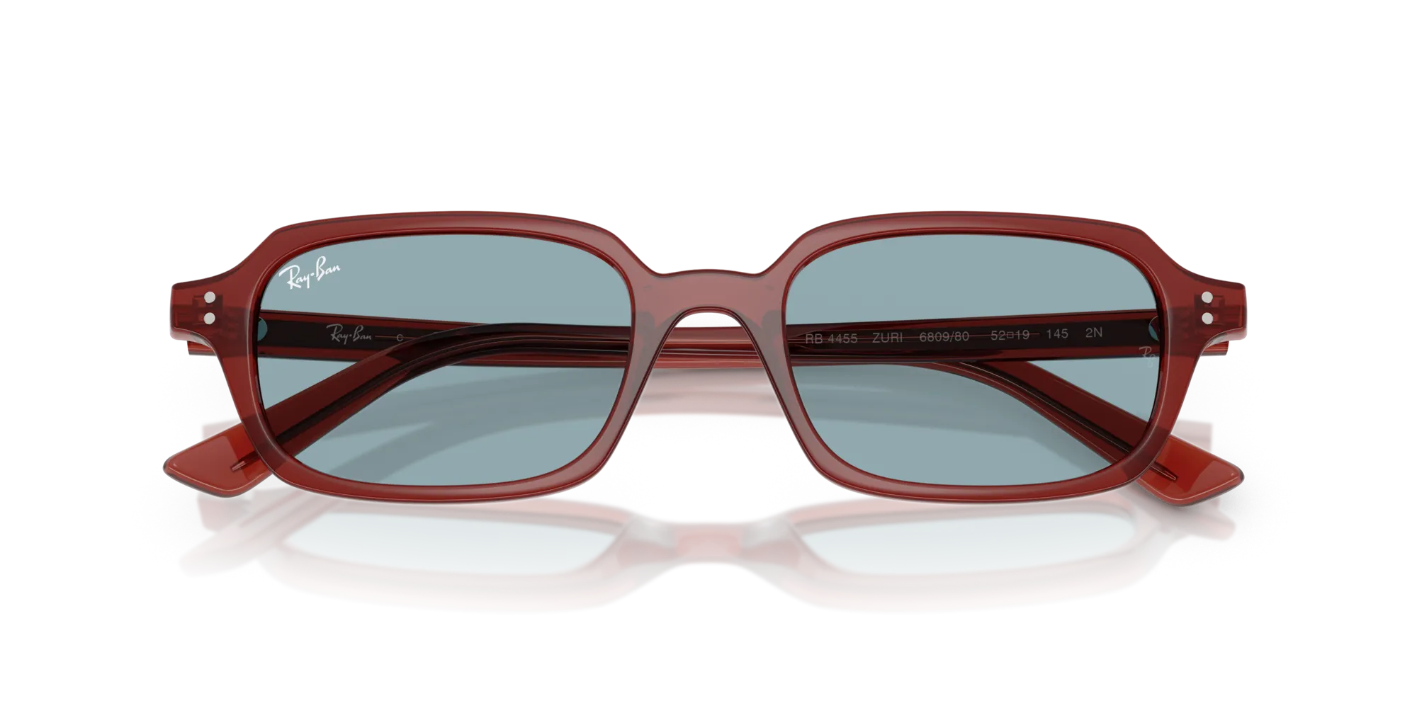 Ray - Ban RB4455 ZURI 680980 Occhiali da sole Iniettato Marrone Blu Pillow Normale - immagine 2
