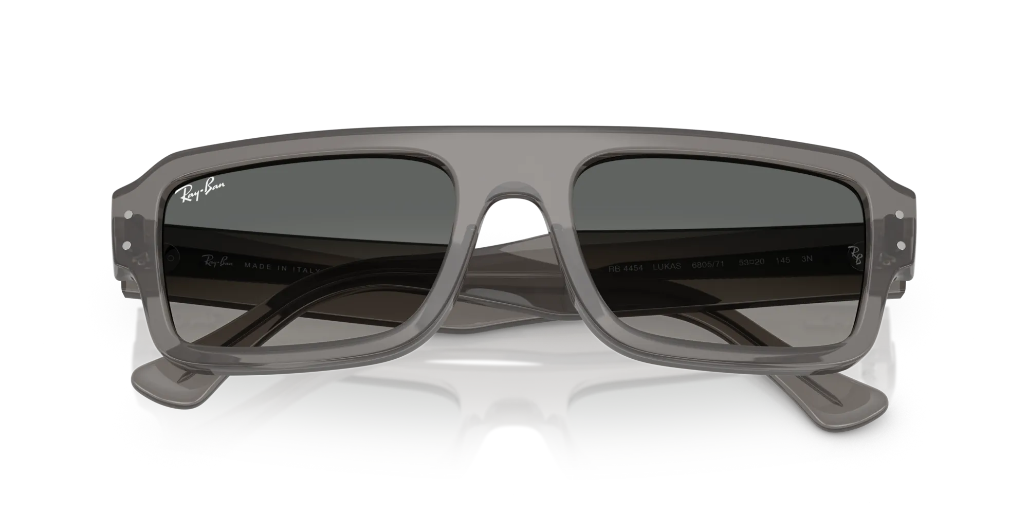 Ray - Ban RB4454 FLACKO 680571 Occhiali da sole Acetato Grigio Grigio Squadrata Normale Sfumato - immagine 2