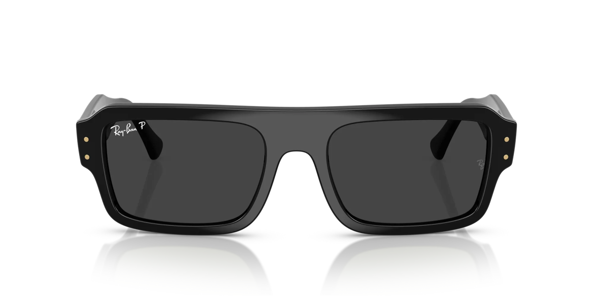 Ray - Ban RB4454 FLACKO 667748 Occhiali da sole Acetato Nero Grigio Squadrata Polarizzata - immagine 3
