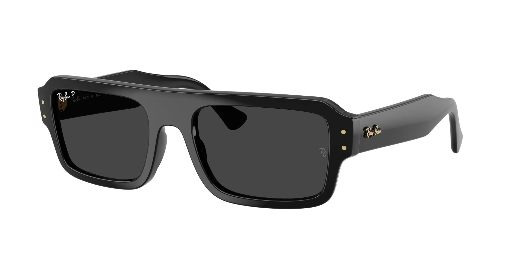 Ray - Ban RB4454 FLACKO 667748 Occhiali da sole Acetato Nero Grigio Squadrata Polarizzata - immagine 1