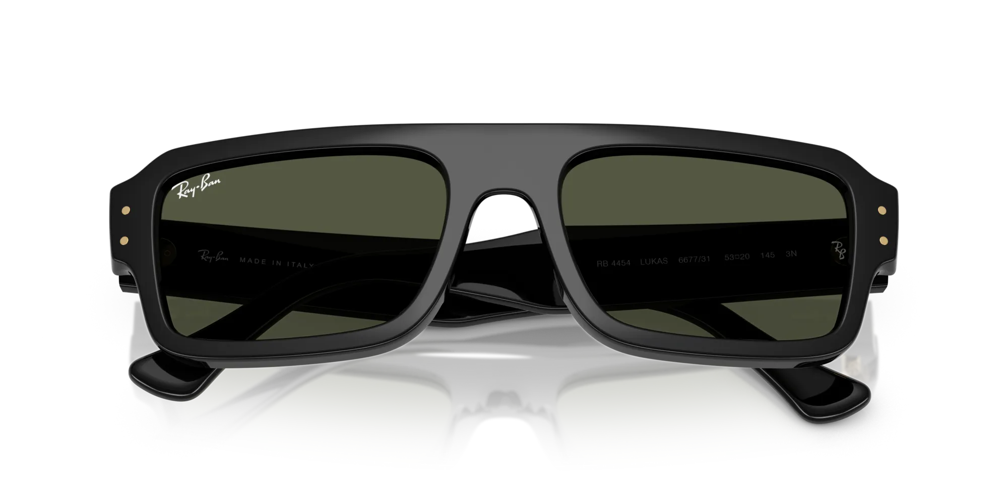Ray - Ban RB4454 FLACKO 667731 Occhiali da sole Acetato Nero Verde Squadrata Normale - immagine 2