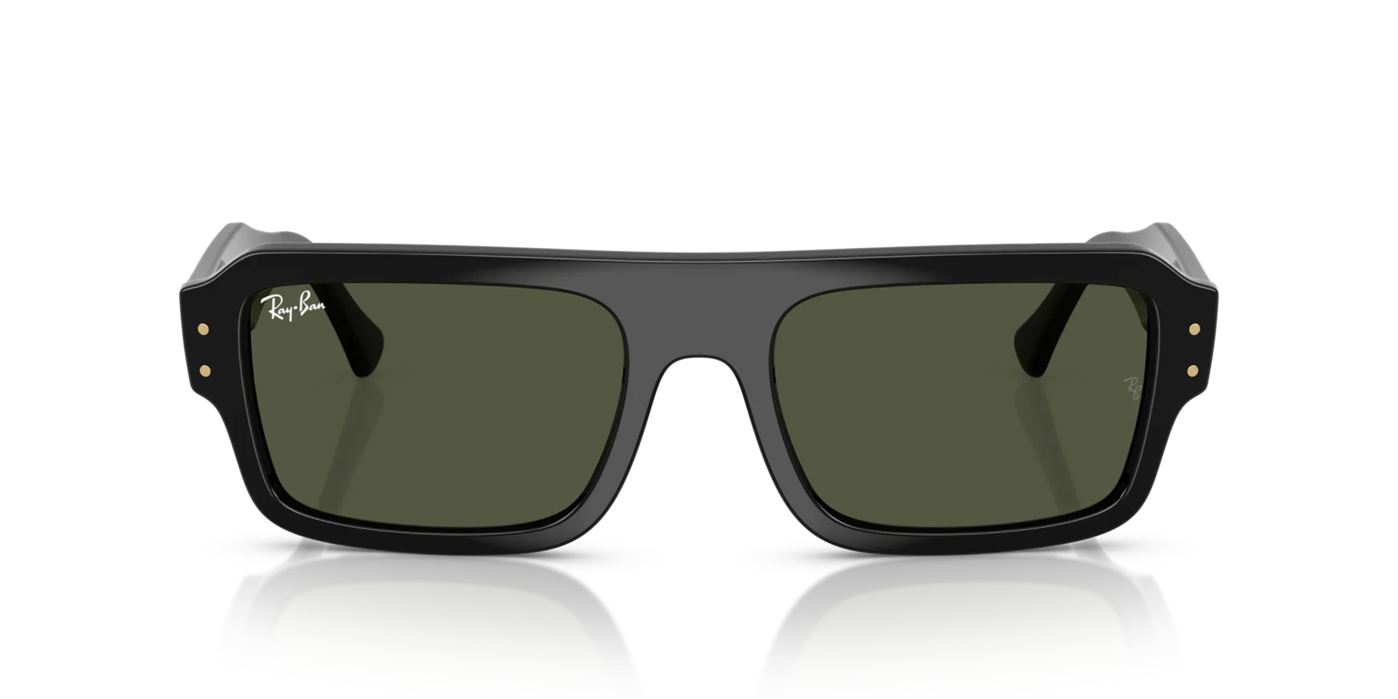 Ray - Ban RB4454 FLACKO 667731 Occhiali da sole Acetato Nero Verde Squadrata Normale - immagine 3